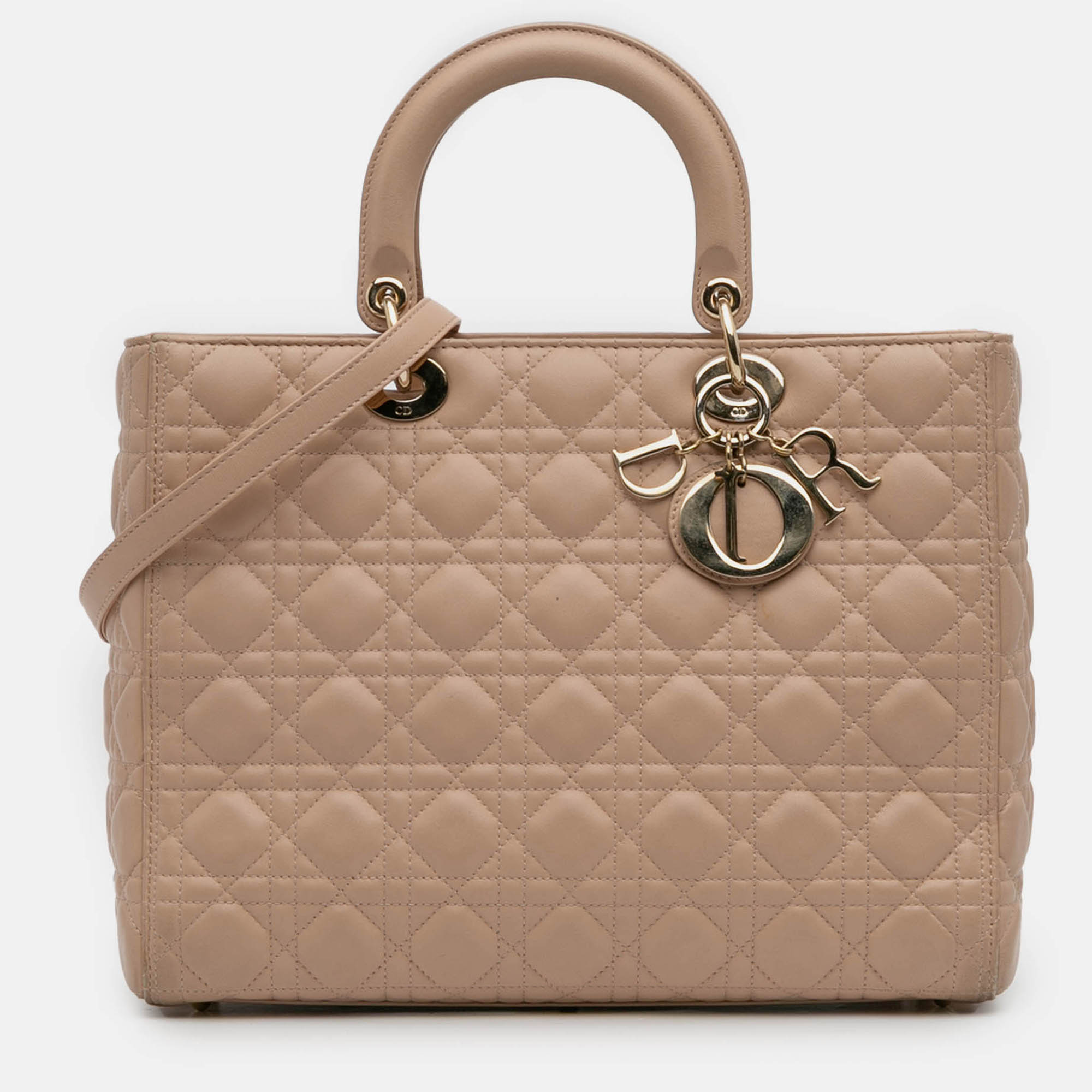 

Dior Brown Large Lambskin Cannage Lady Dior