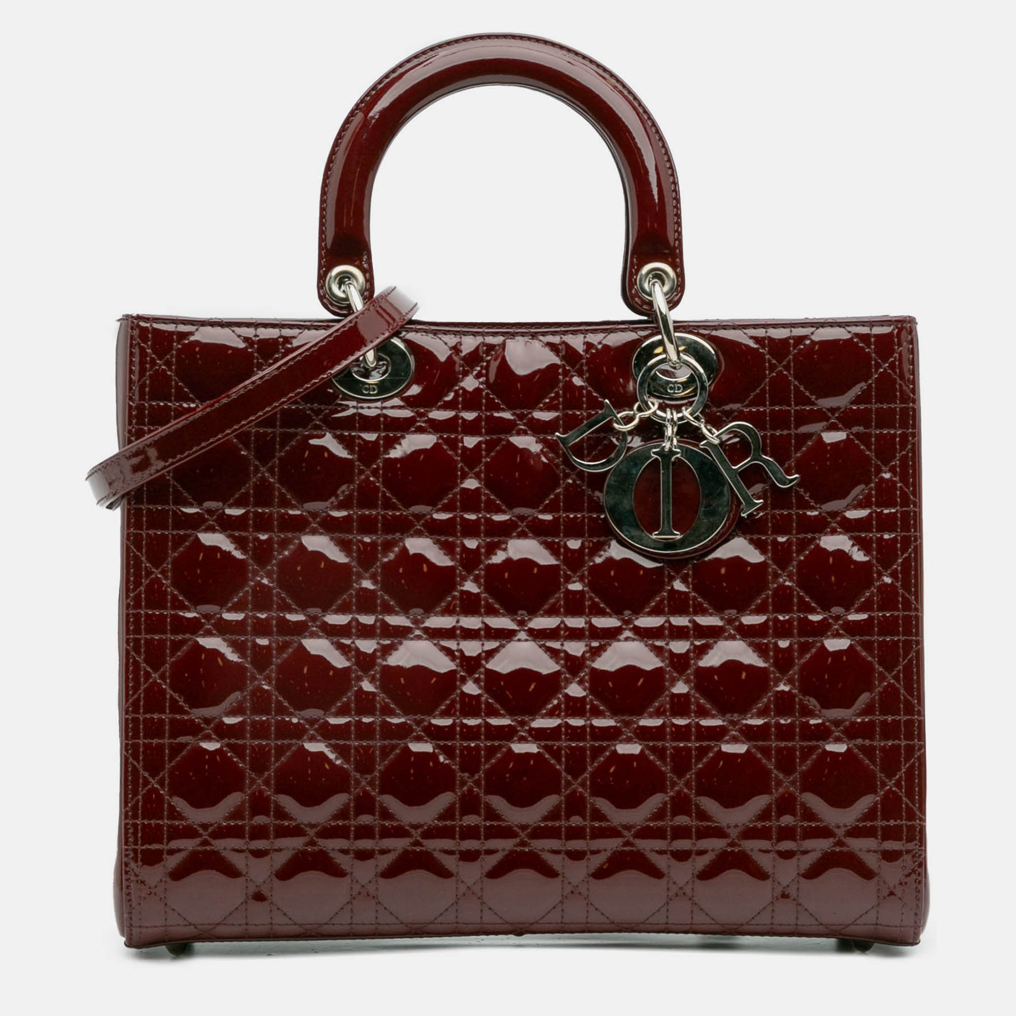 

Dior Red Large Patent Cannage Lady Dior