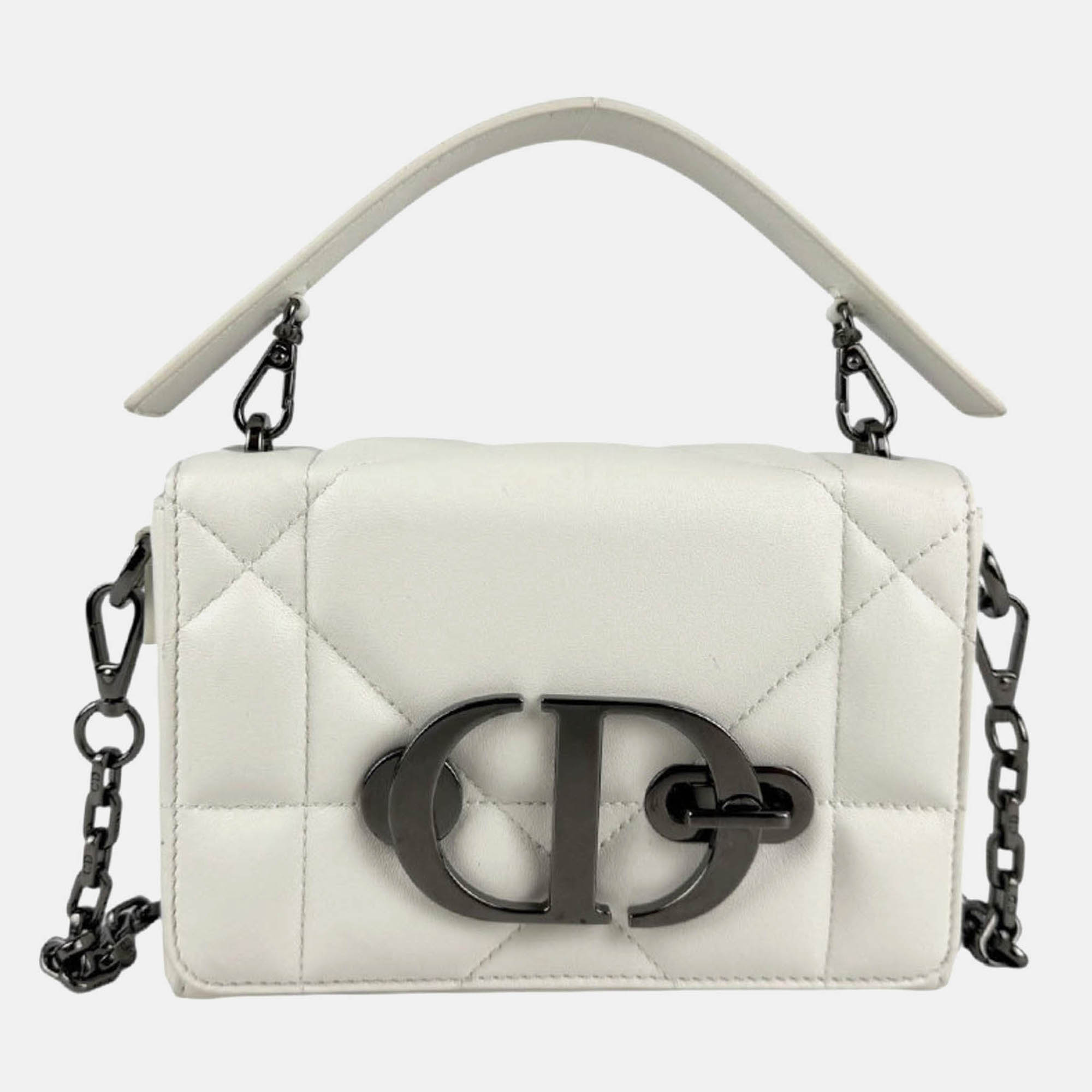 

Christian Dior 30 Montaigne Shoulder Bag/Handbag White Leather