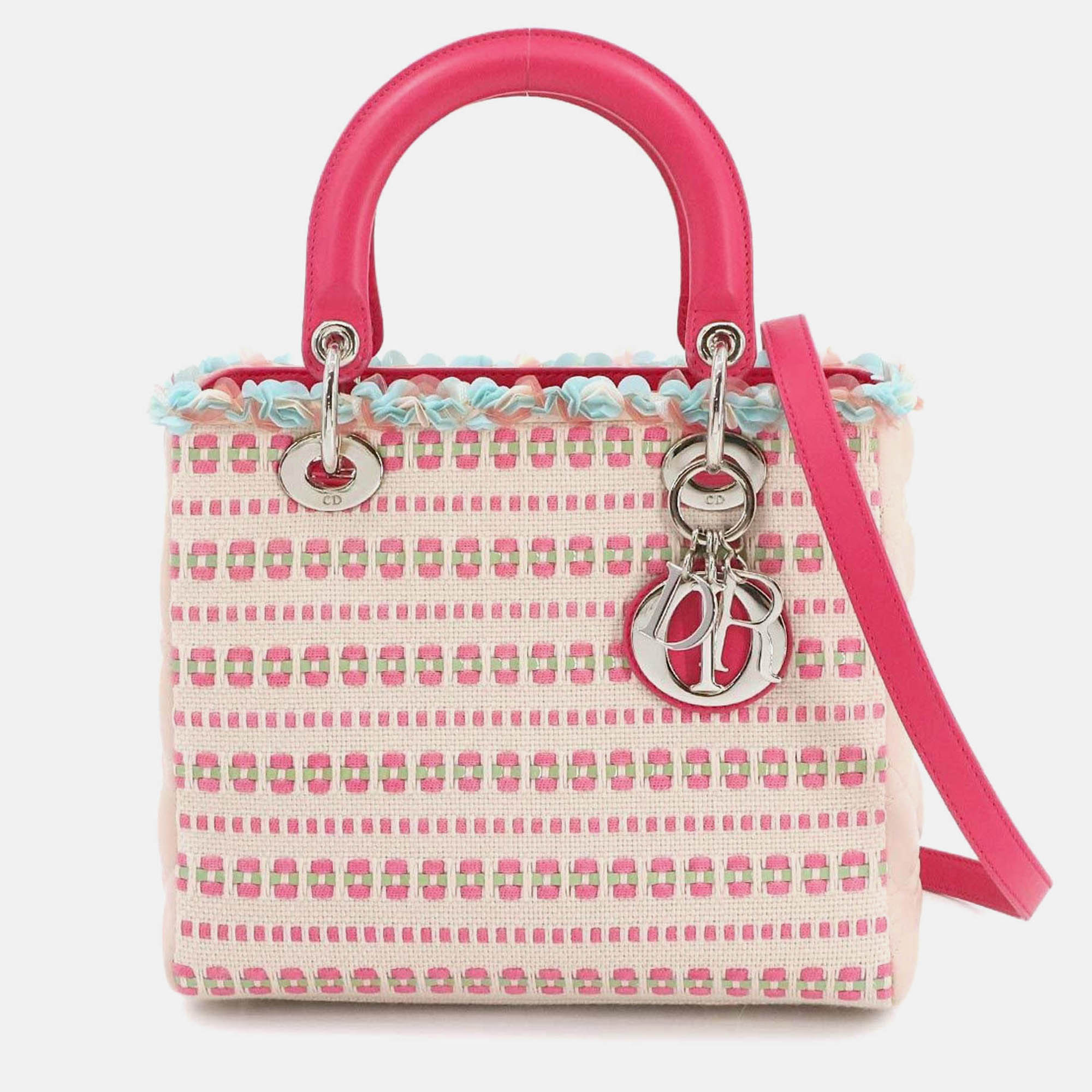 

Christian Dior Cannage Lady Medium 2-Way Hand/Shoulder Bag, Pink