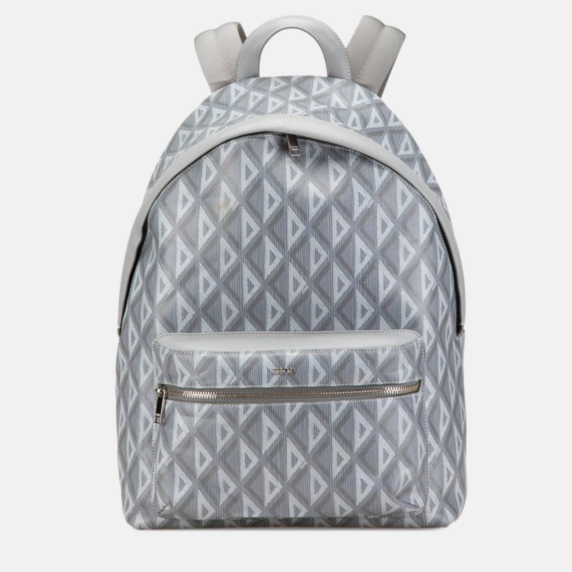 

Christian Dior Dior Cd Diamond Hit The Road Backpack Gray Pvc Leather, Grey