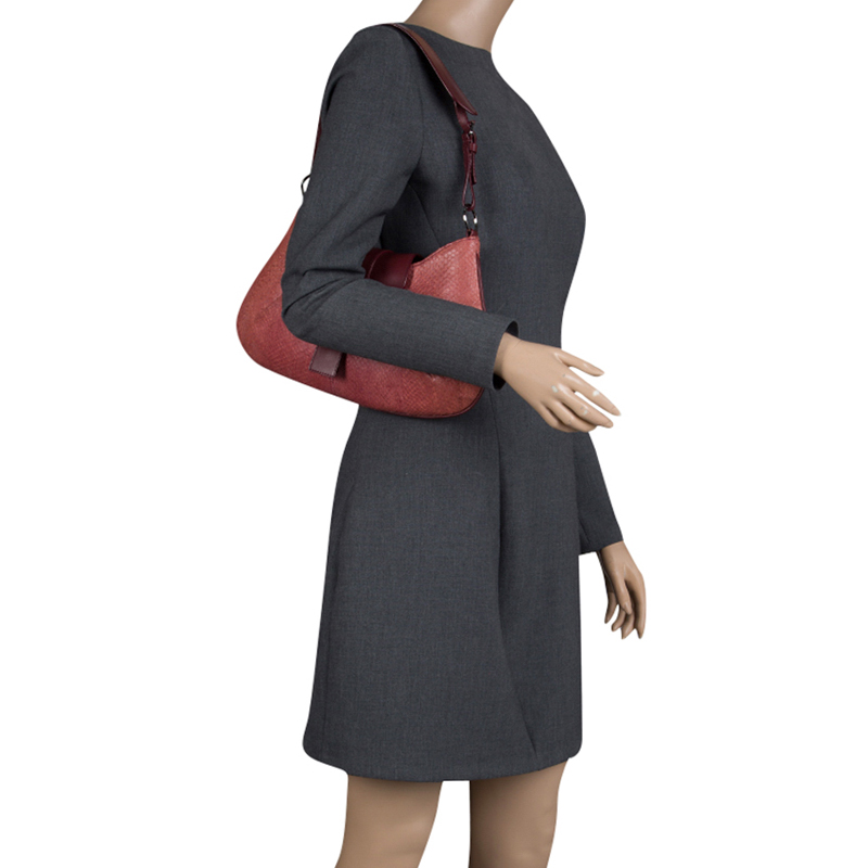 

Dior Burgundy Python and Leather Shoulder Bag