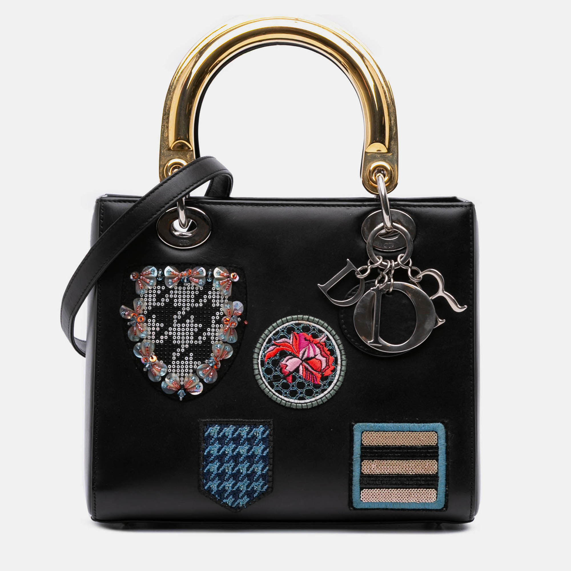 

Dior Black Medium Calfskin Patch Embellished Lady Dior
