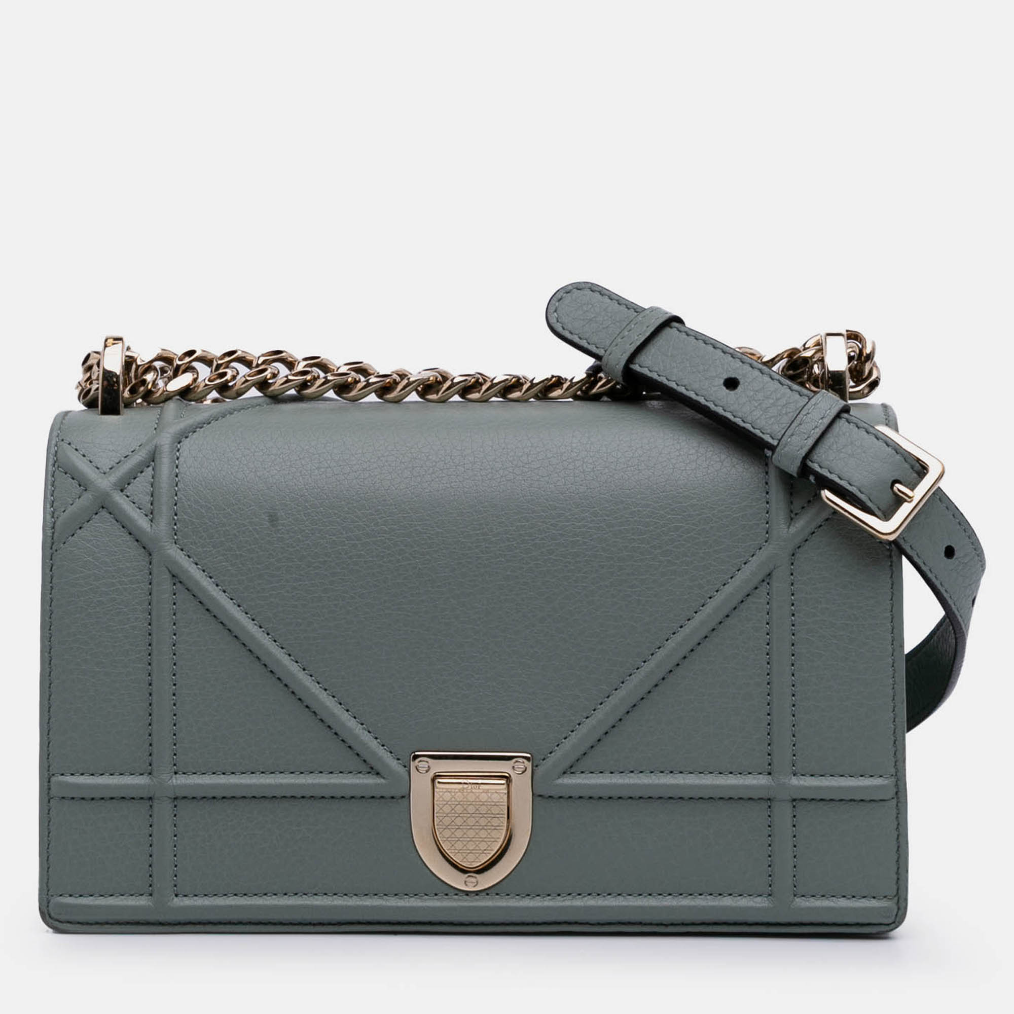 

Dior Grey Small Grained Calfskin Diorama Flap