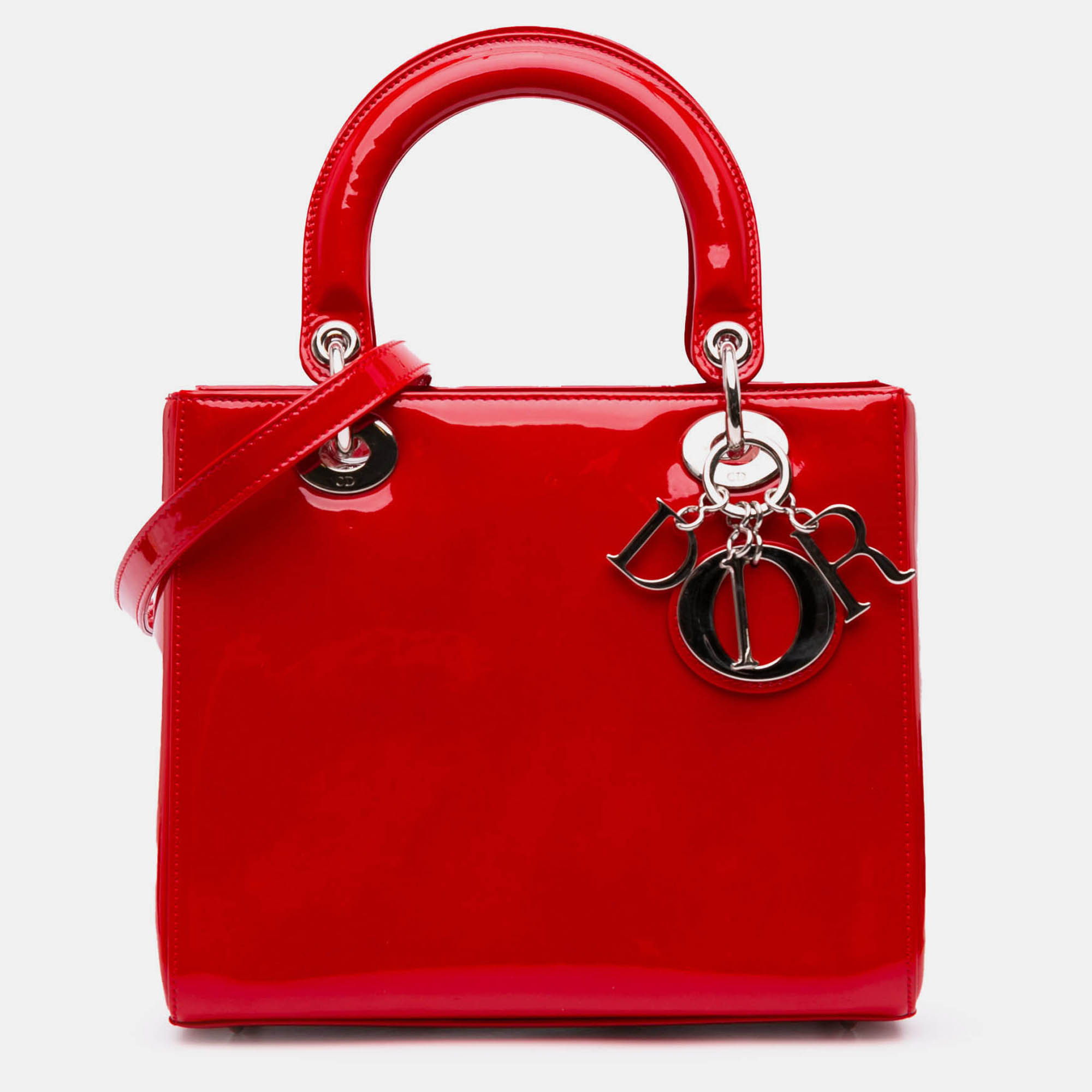 

Dior Red Medium Patent Lady Dior