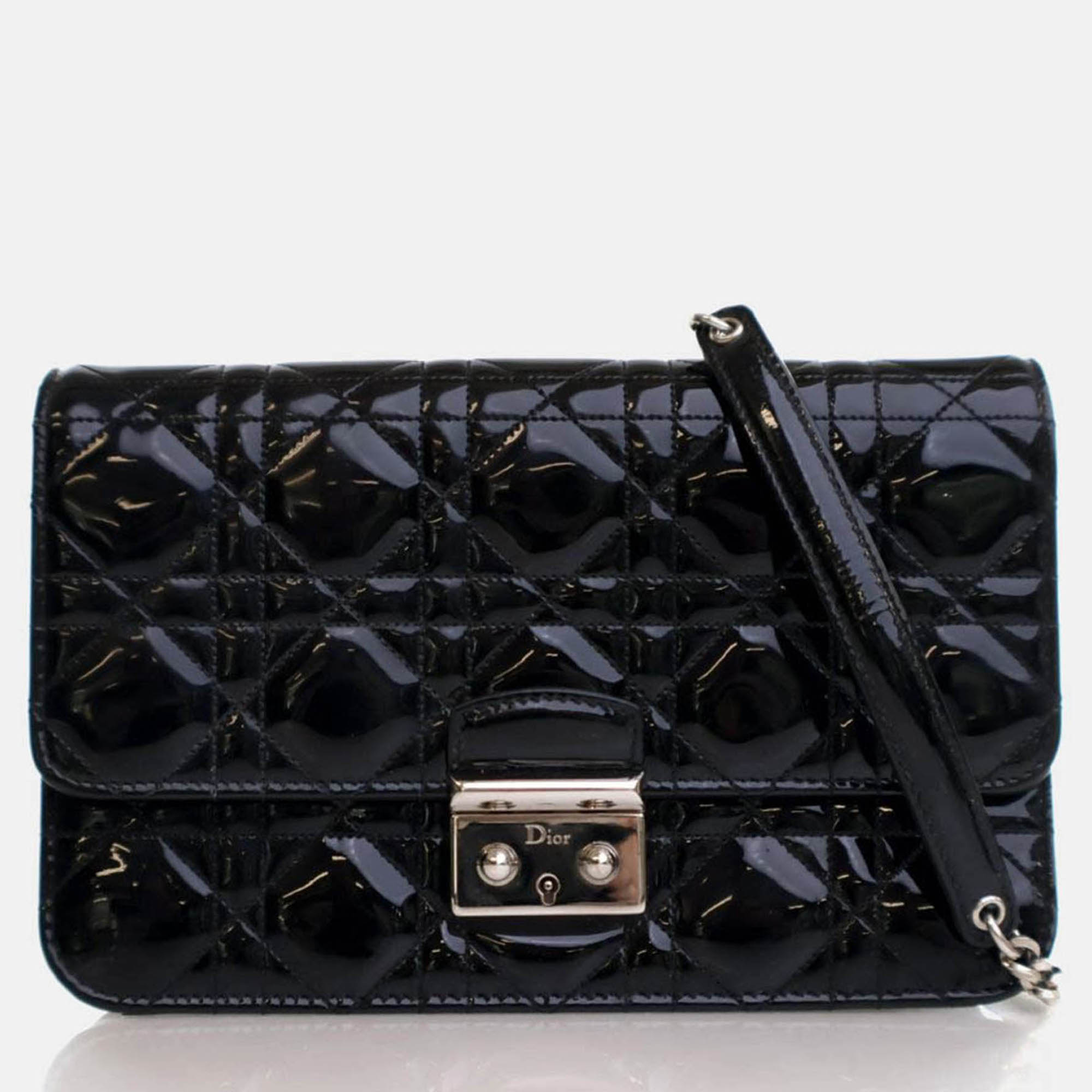 Pre-owned Dior Promenade Pouch In Black
