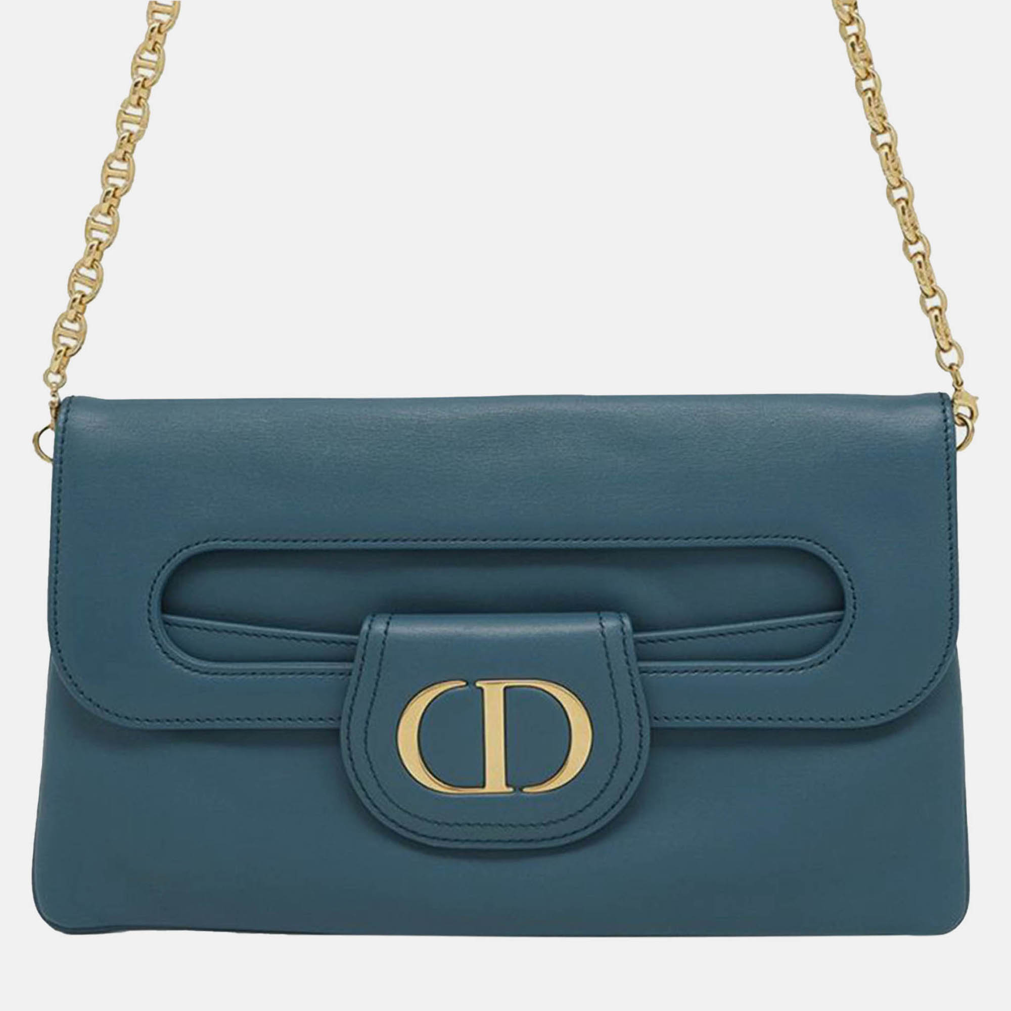 

Dior Blue Medium Calfskin DiorDouble Chain Bag