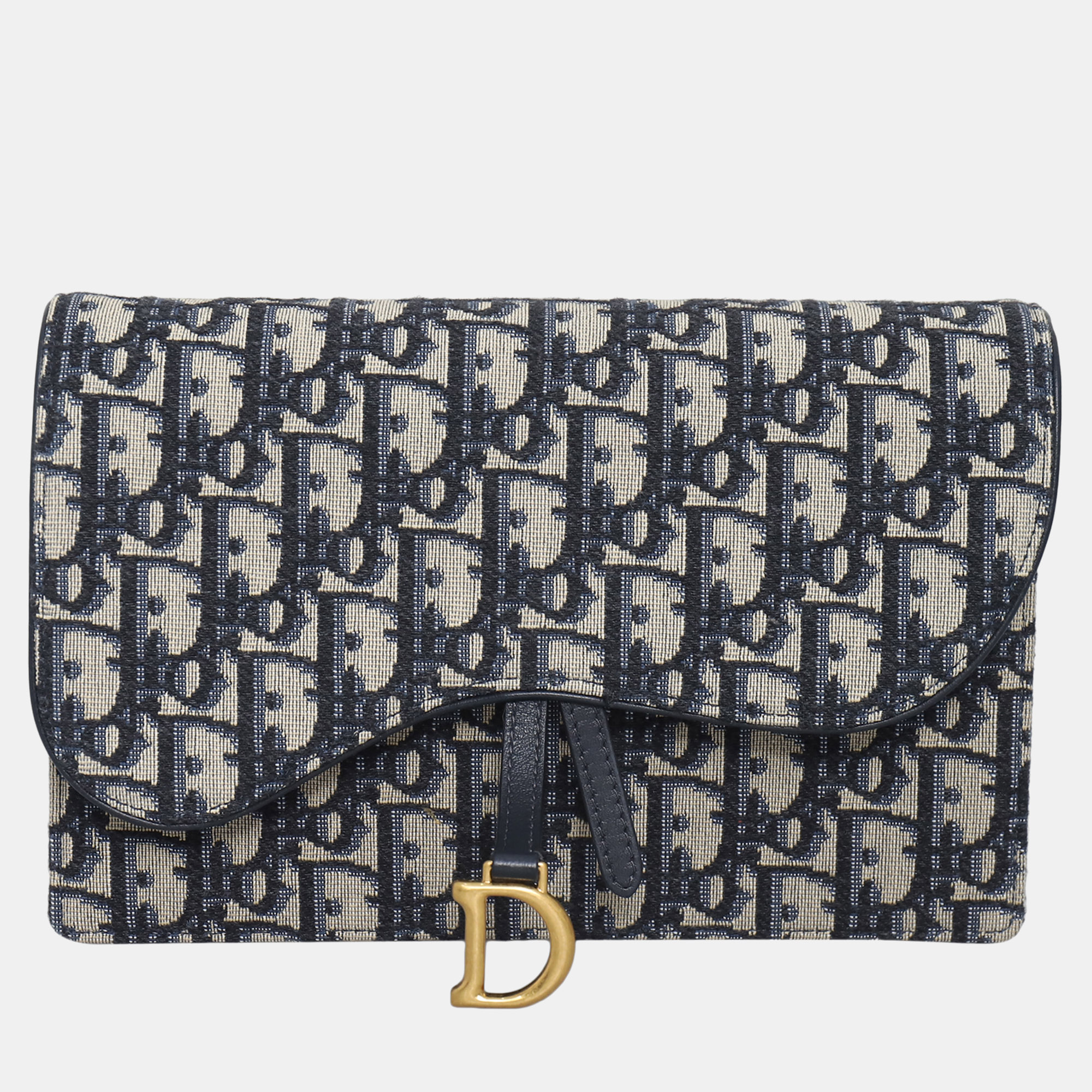 

Dior Small Oblique Saddle Pouch With Chain, Navy blue