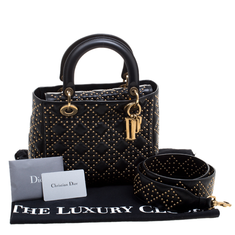 Lady dior black studded hotsell