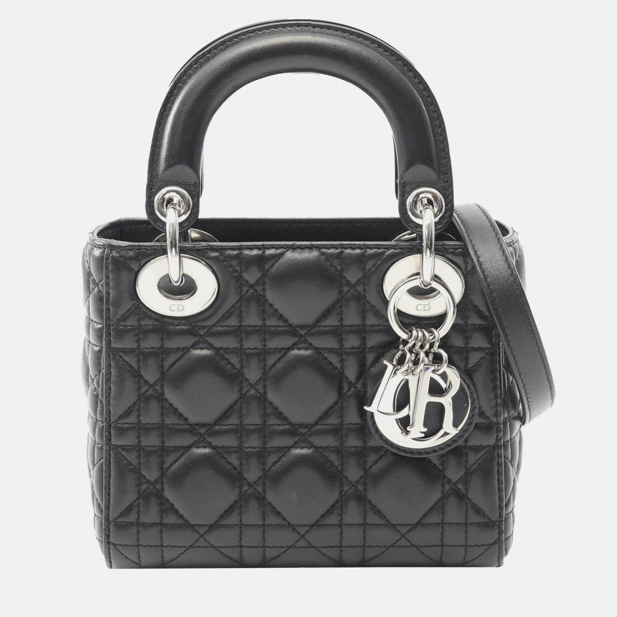 

Dior Black Mini Lambskin Cannage Lady Dior