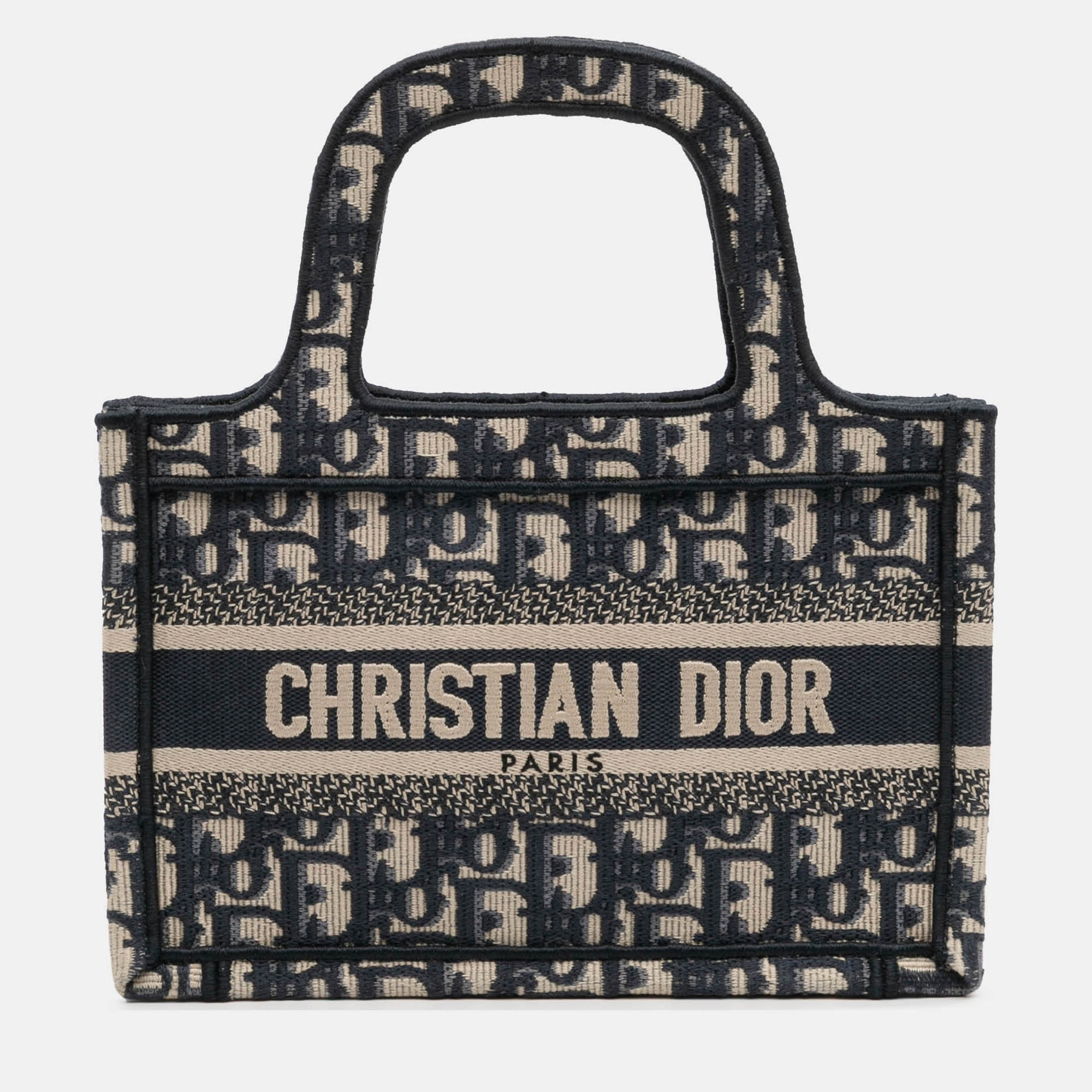 

Dior Navy Blue Mini Oblique Canvas Book Tote