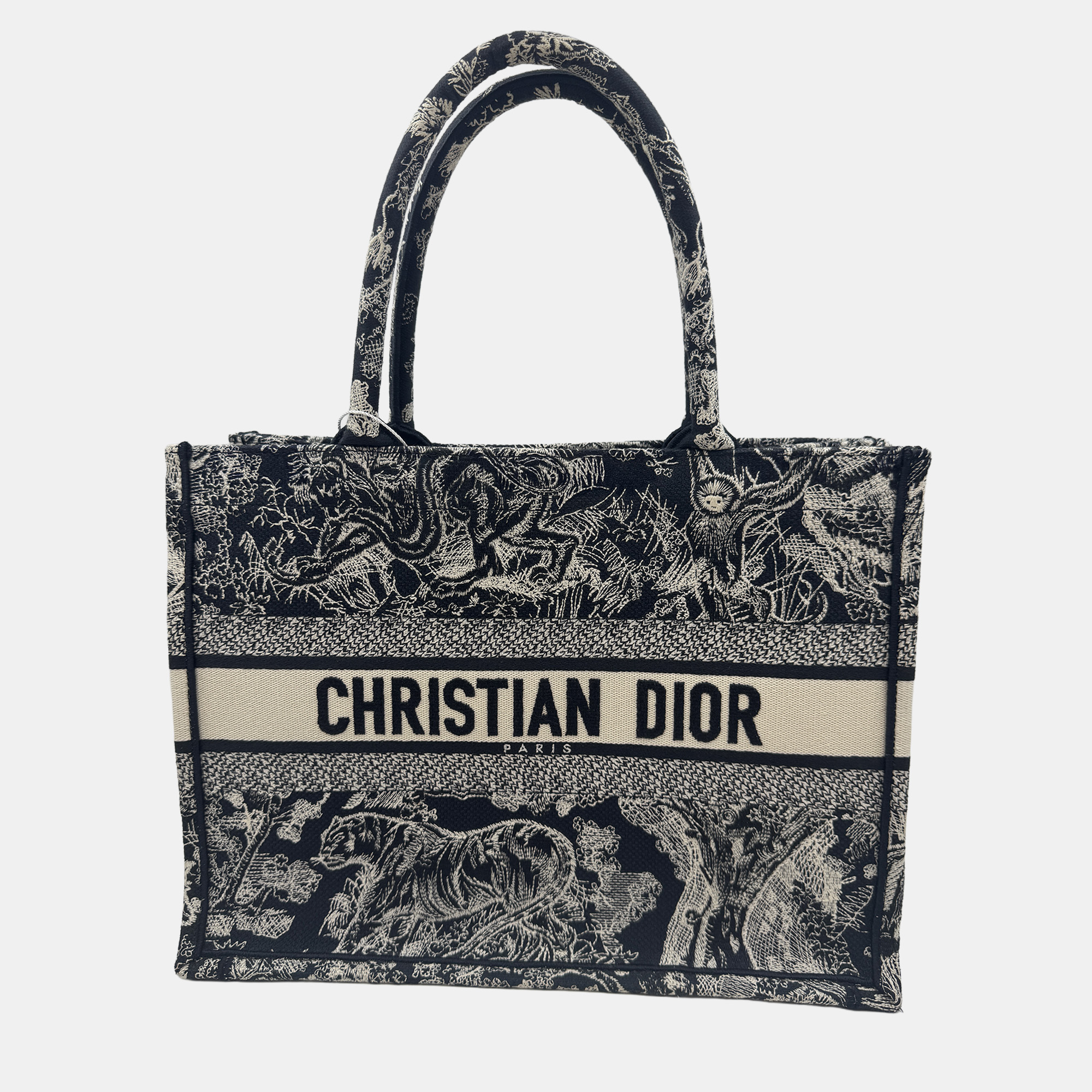 

Dior Embroidered Medium Book Tote Bag, Navy blue