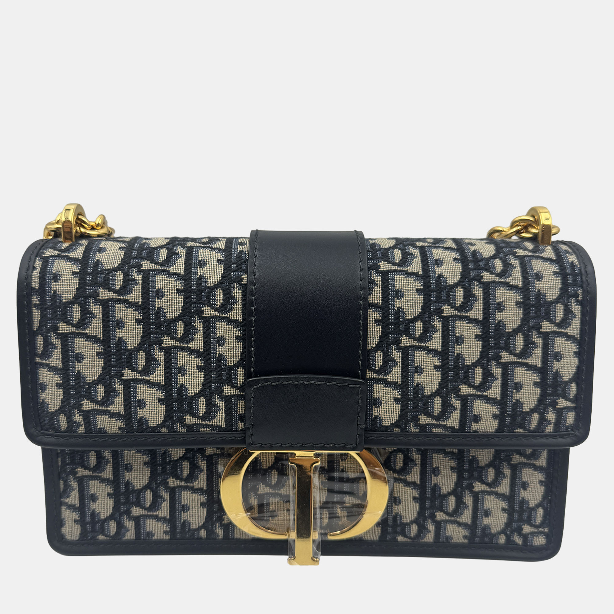 

Dior Navy Blue Oblique Canvas and Leather Montaigne 30 Flap Shoulder Bag