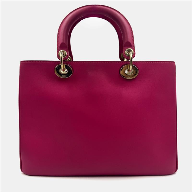 

Dior Fuchsia Leather Medium Diorissimo Shopper Tote, Pink