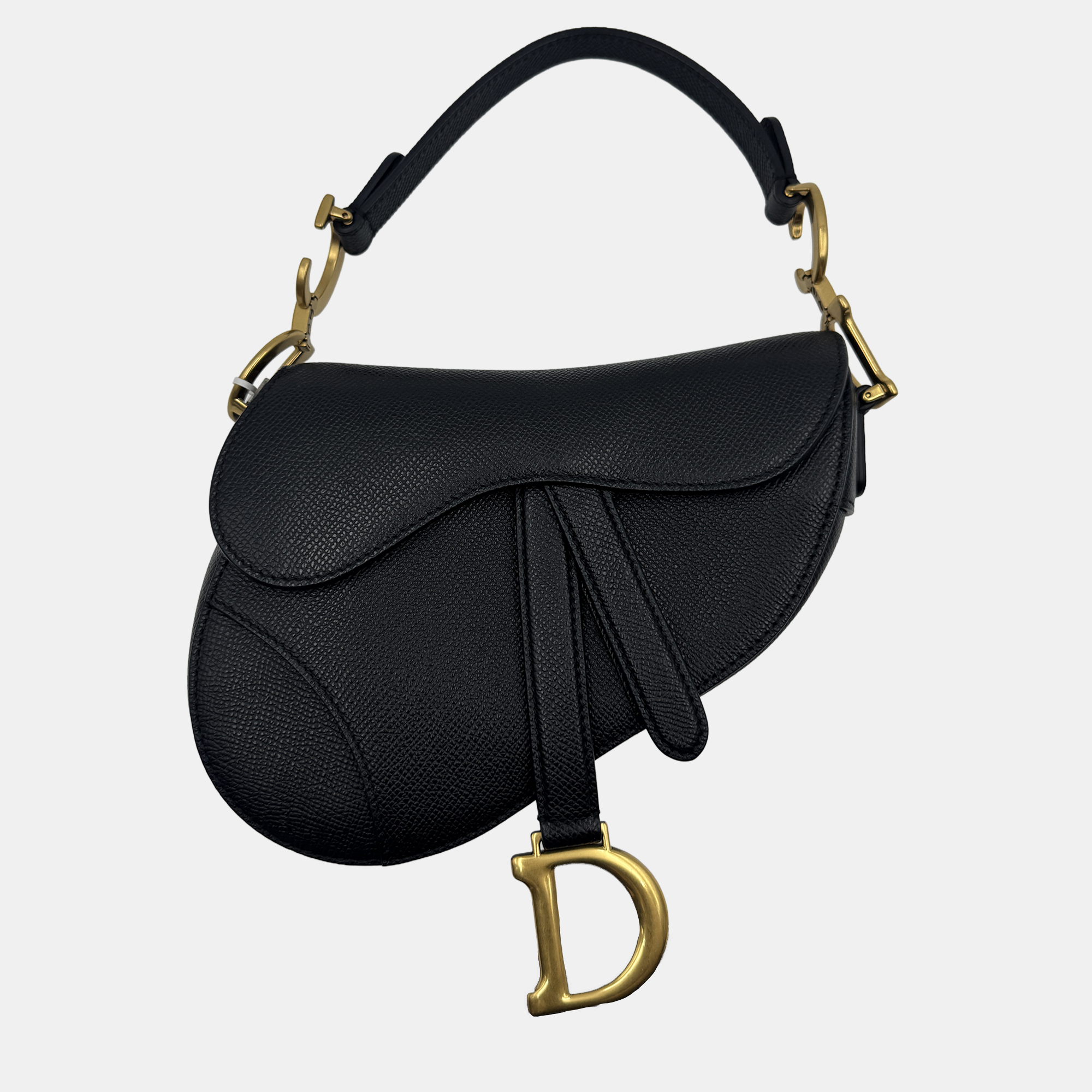 

Dior Black Leather Mini Saddle Bag