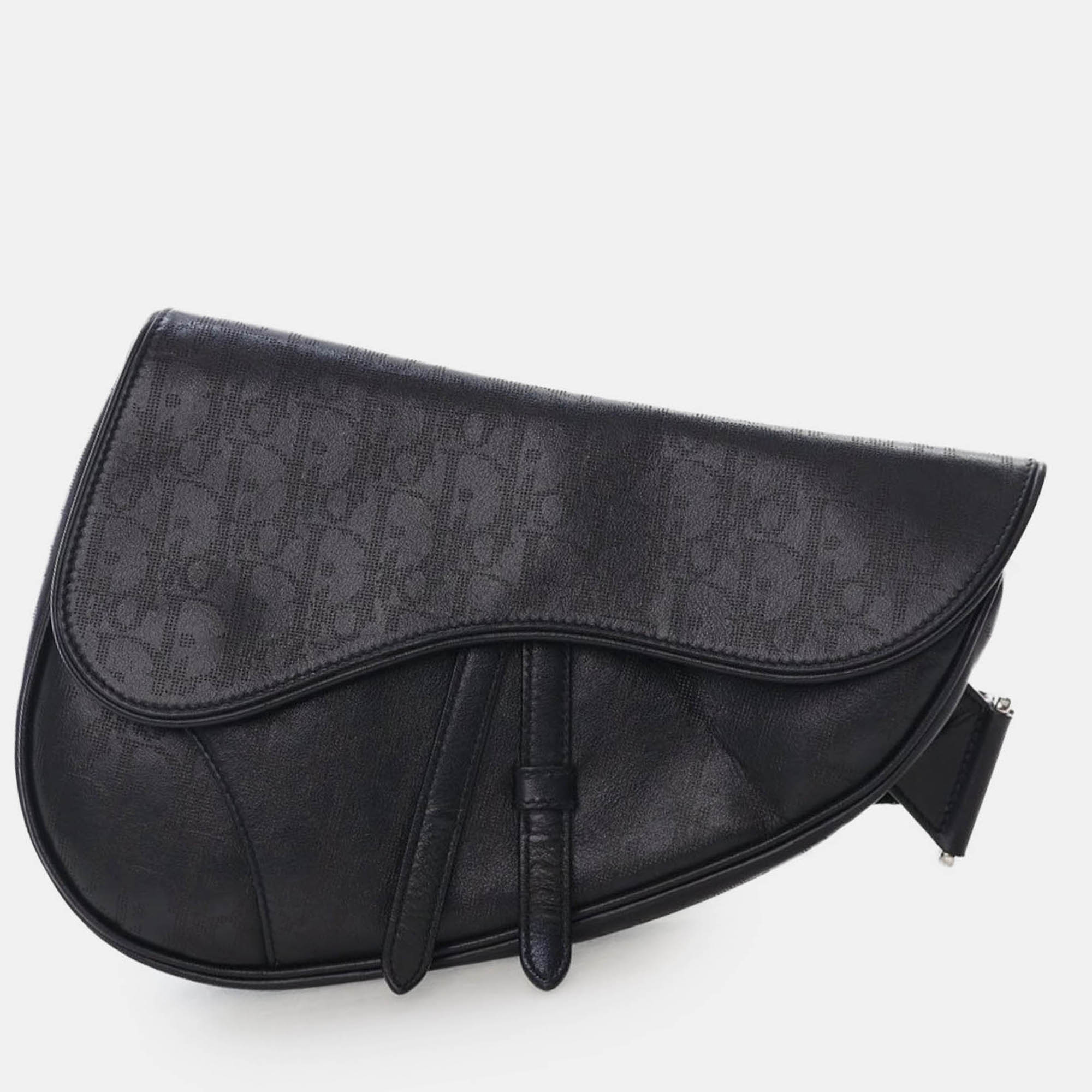 

Dior Black Oblique Perforated Calfskin Galaxy Saddle Bag