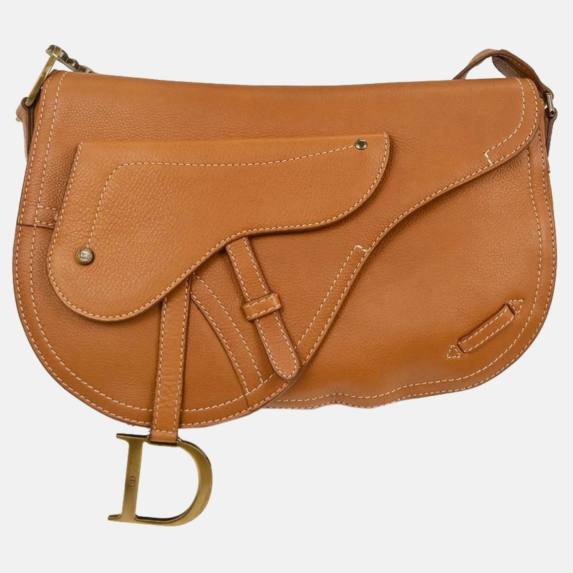 

Dior Saddle Brown Leather Shoulder Bag