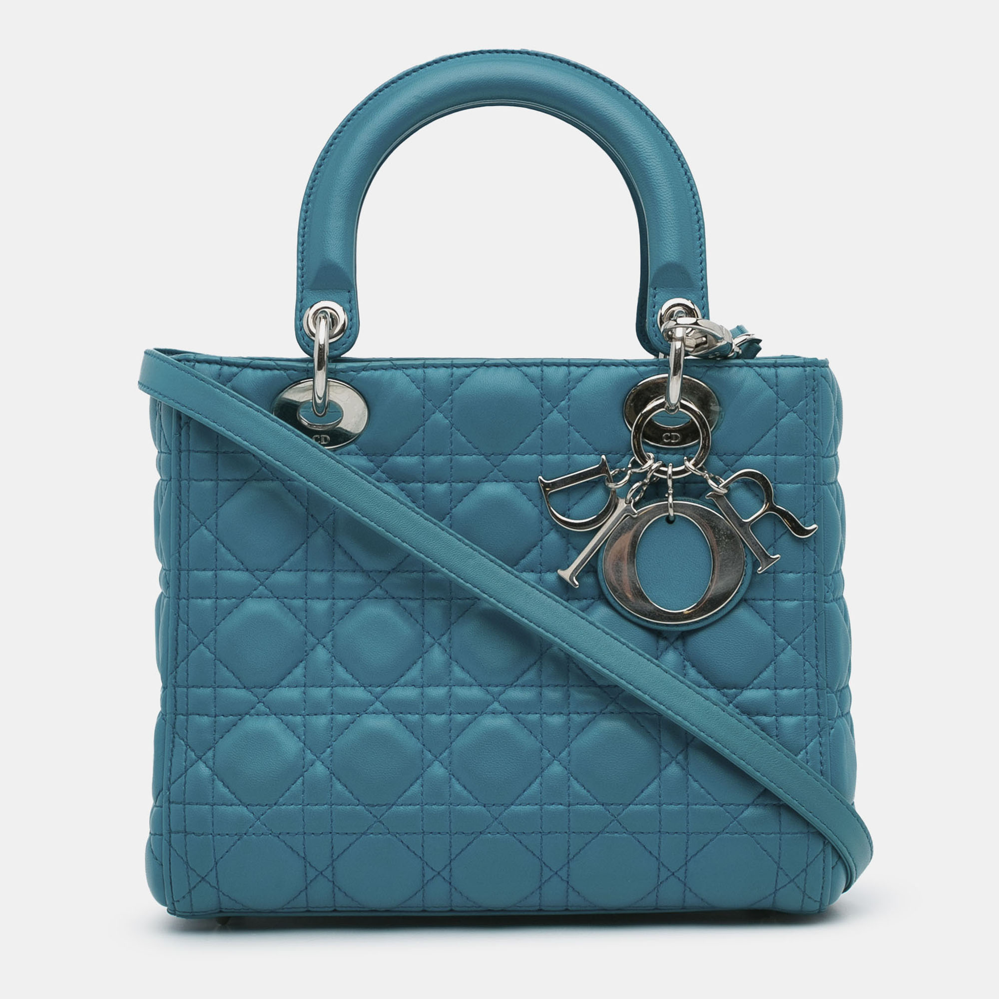 

Dior Blue Medium Lambskin Cannage Lady Dior