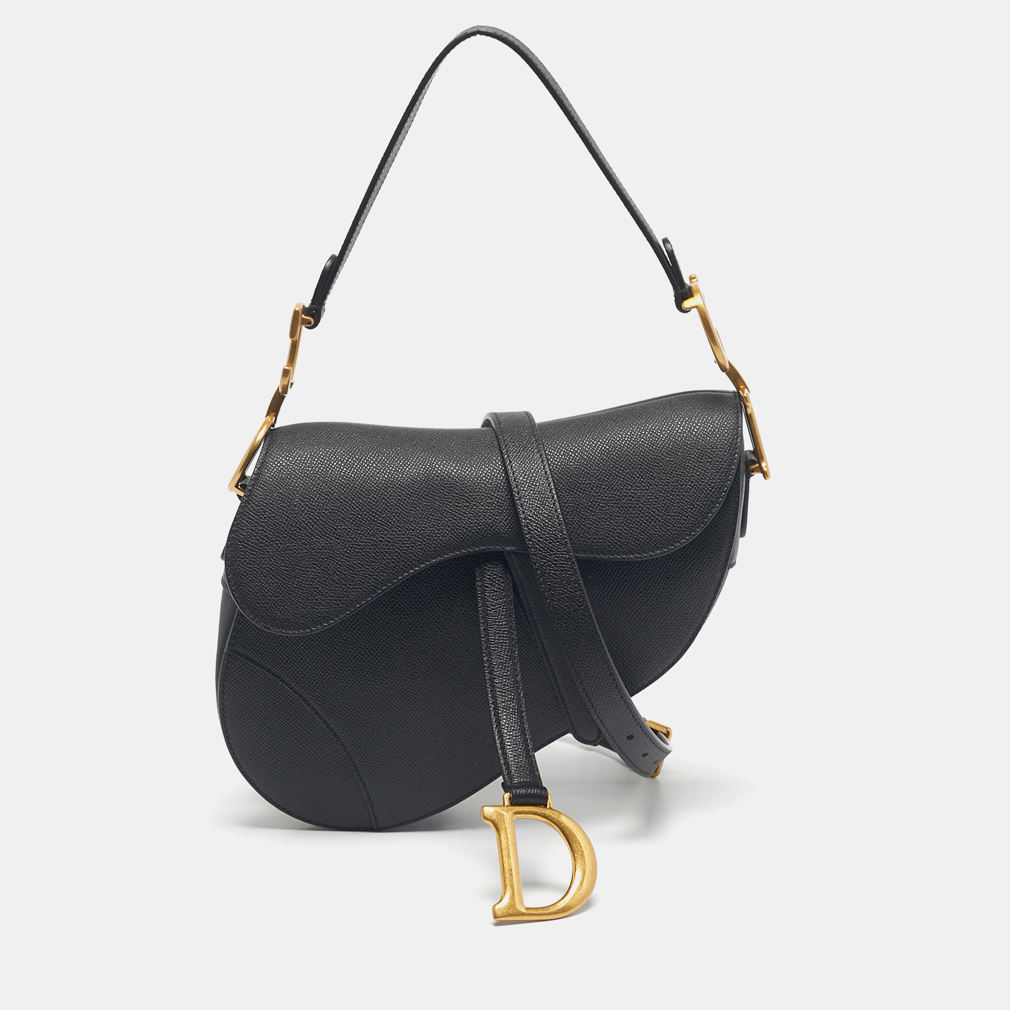 

Dior Black Leather Saddle Bag