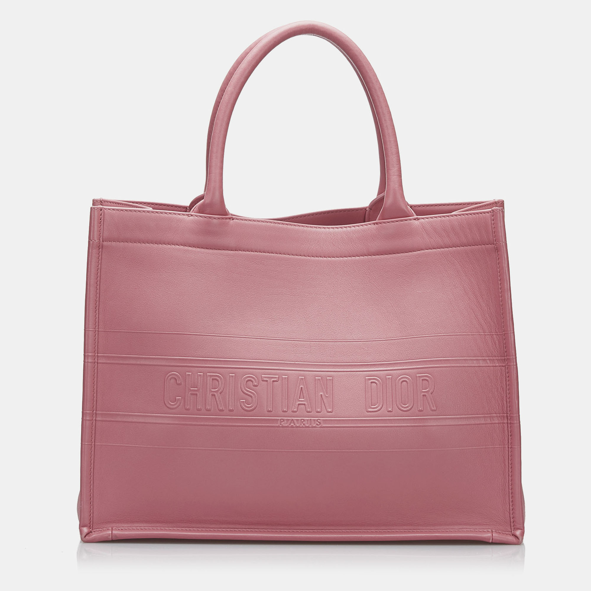 

Dior Pink Medium Embossed Book Tote