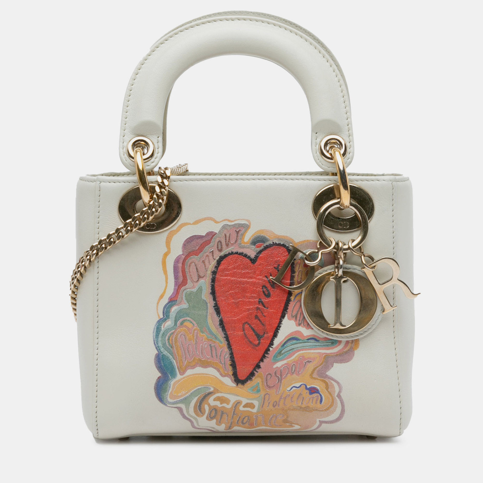 

Dior White Niki De Saint Phalle Mini Calfskin Dioramour Lady Dior