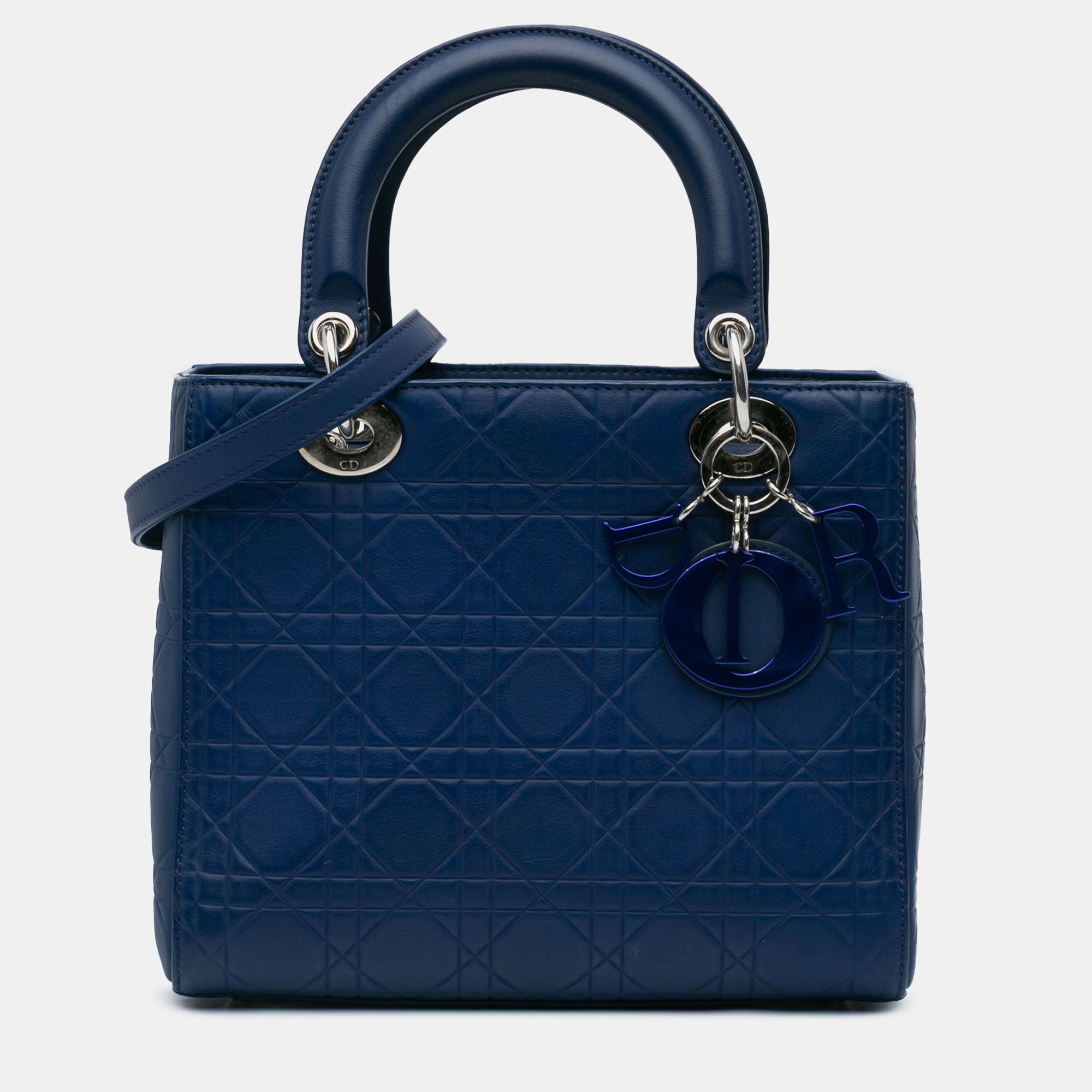 

Dior Blue Medium Ultra Matte Calfskin Cannage Embossed Lady Dior