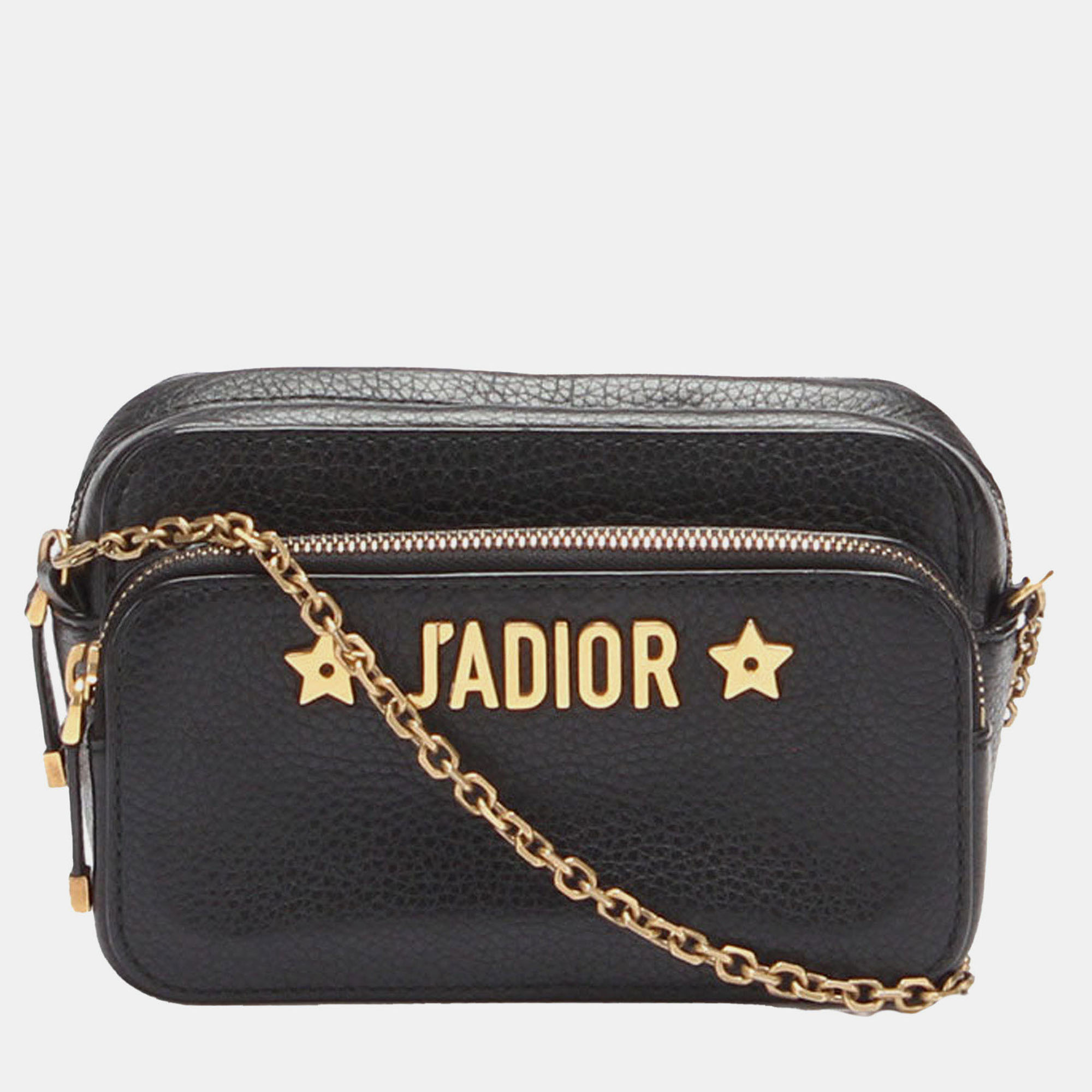 

Dior Black J'Adior Camera Case Clutch with Chain