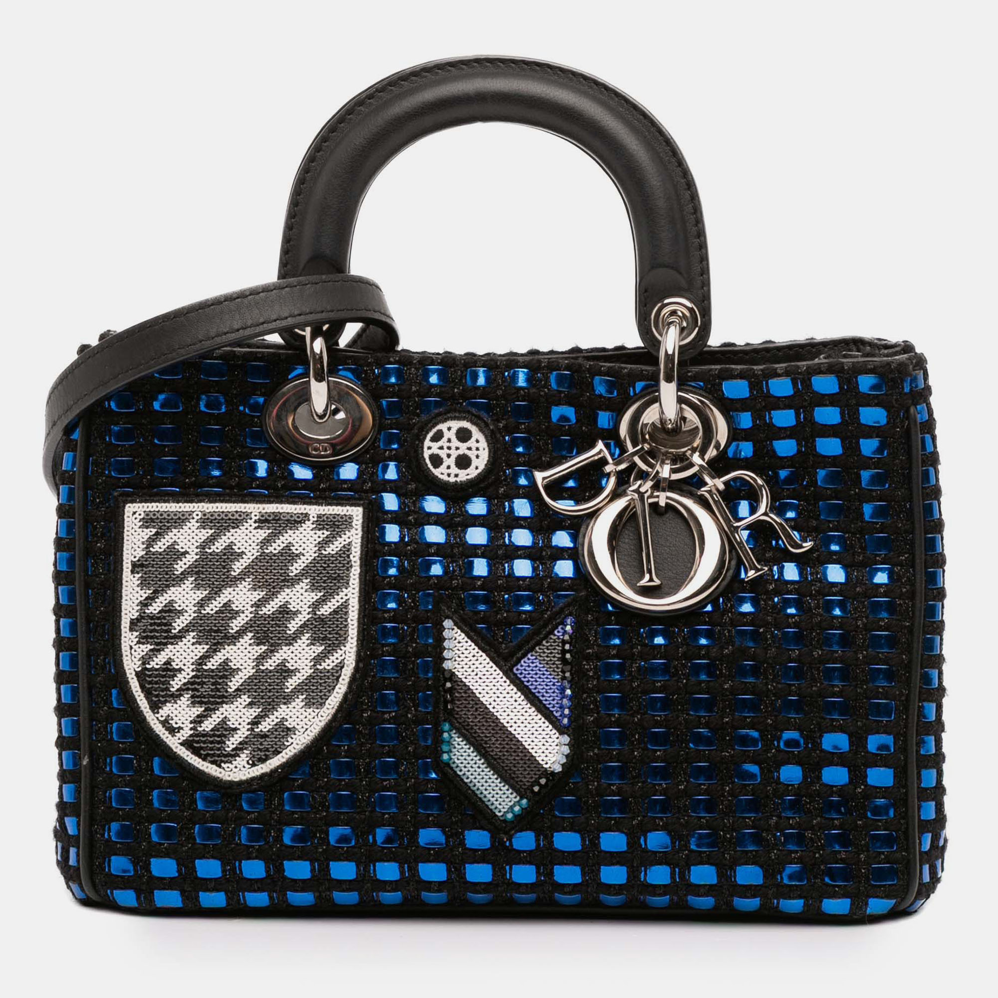 

Dior Blue Small Tweed Patch Diorissimo Tote