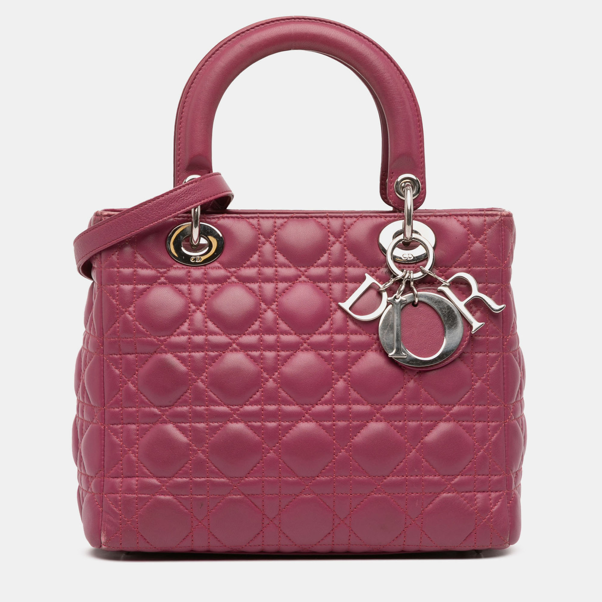 

Dior Purple Medium Lambskin Cannage Lady Dior