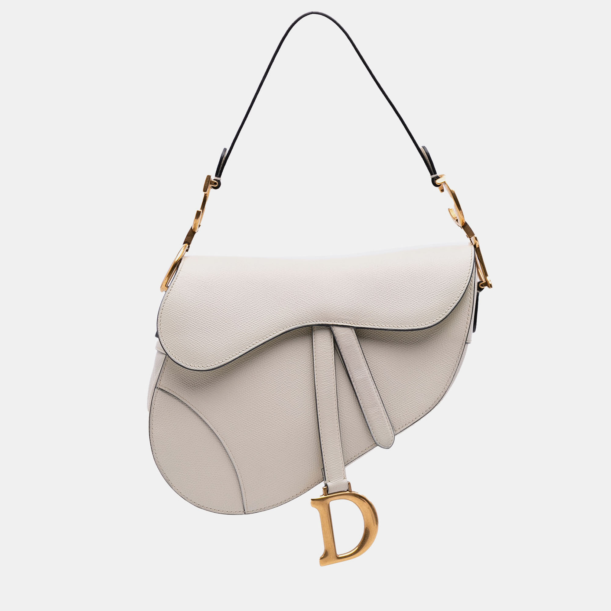 

Dior White Grained Calfskin Saddle Bag