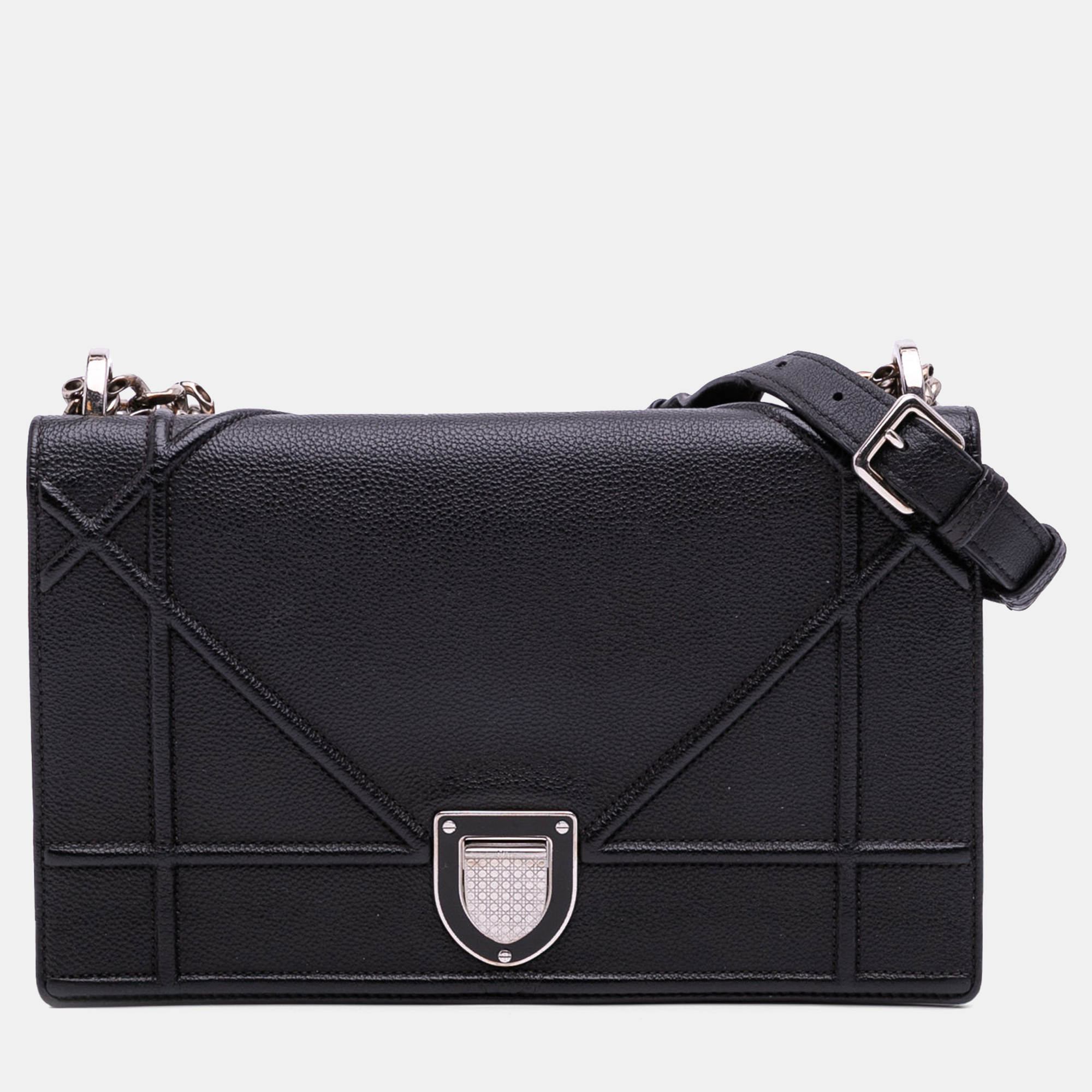 

Dior Black Medium Grained Calfskin Diorama Flap