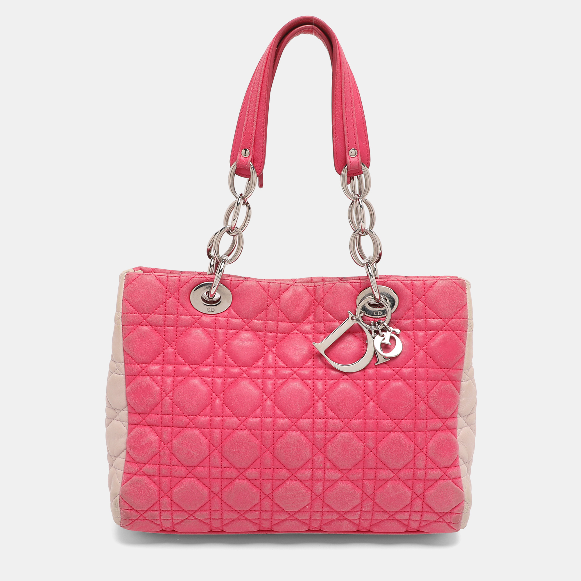 

Dior Pink Cannage Leather Small Soft Lady Dior Tote