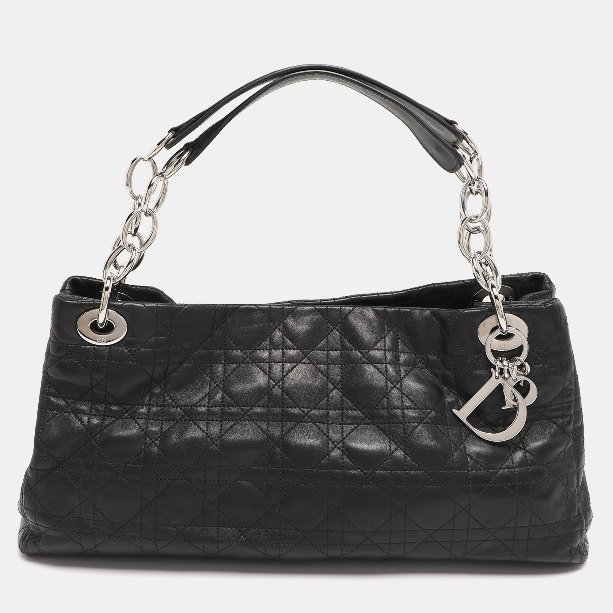 

Dior Black Soft Cannage Leather East West Tote
