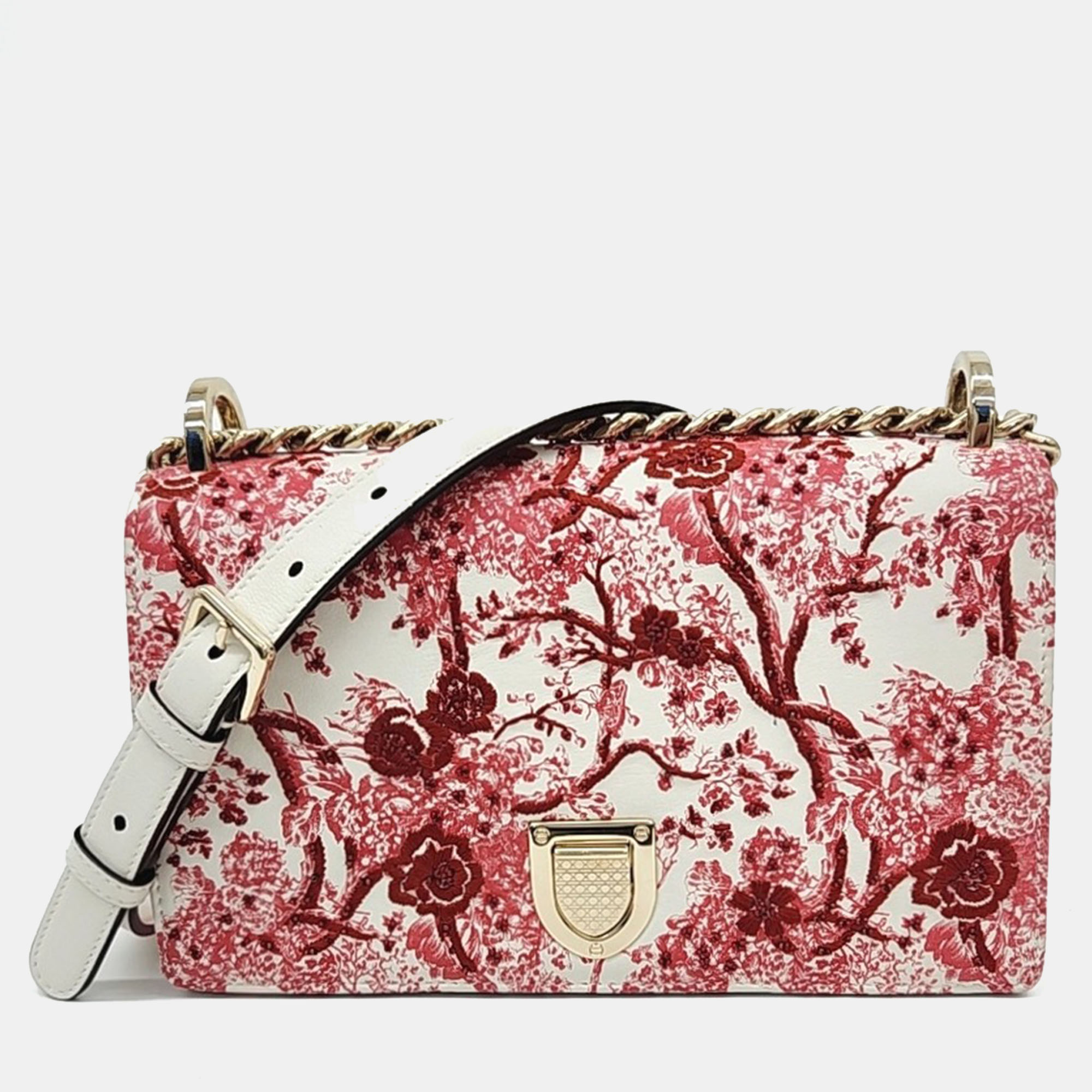

Dior Red White Leather Diolamar shoulder bag