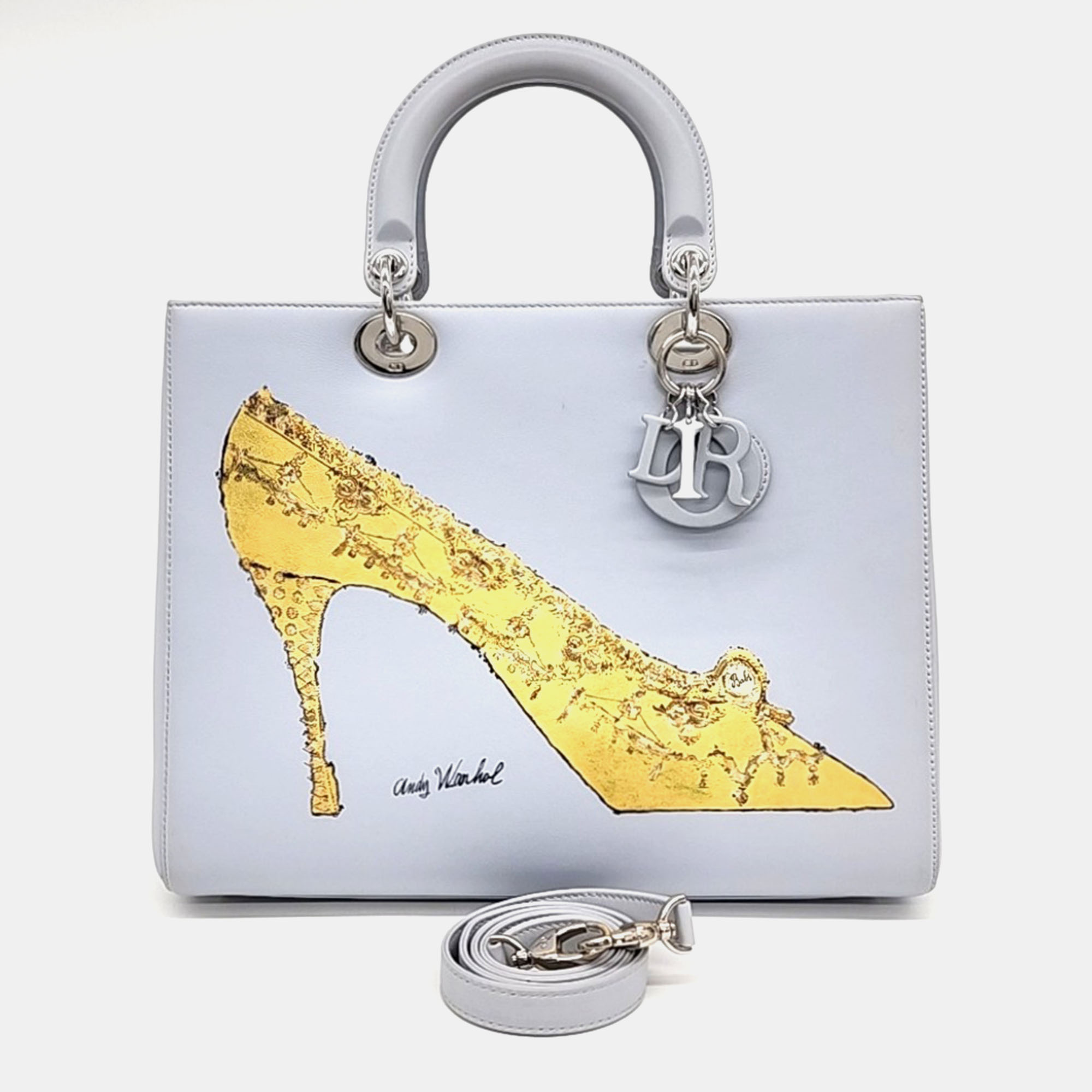 

Dior Grey Leather Lady Bag Large