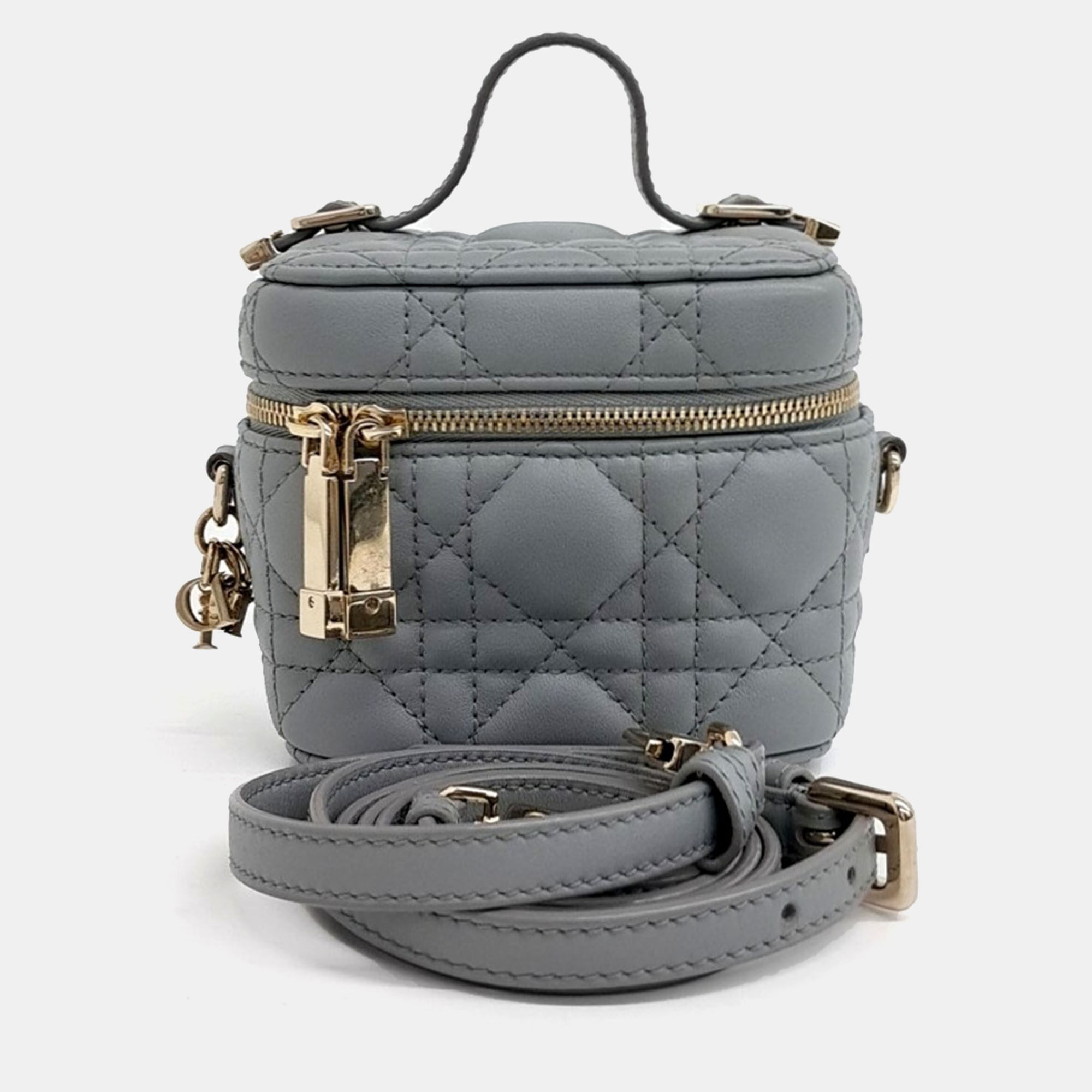 

Dior Grey Leather Cannage Micro Vanity