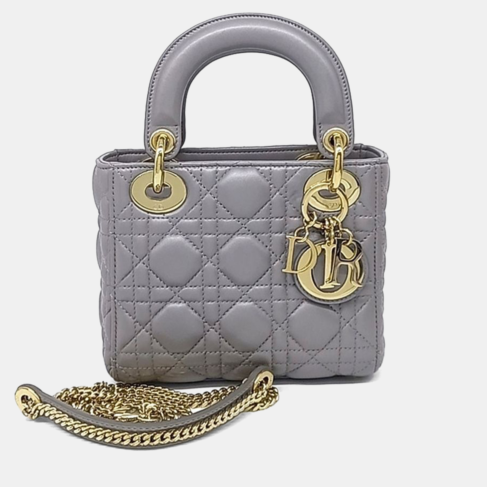 

Dior Grey Leather Lady Bag Mini