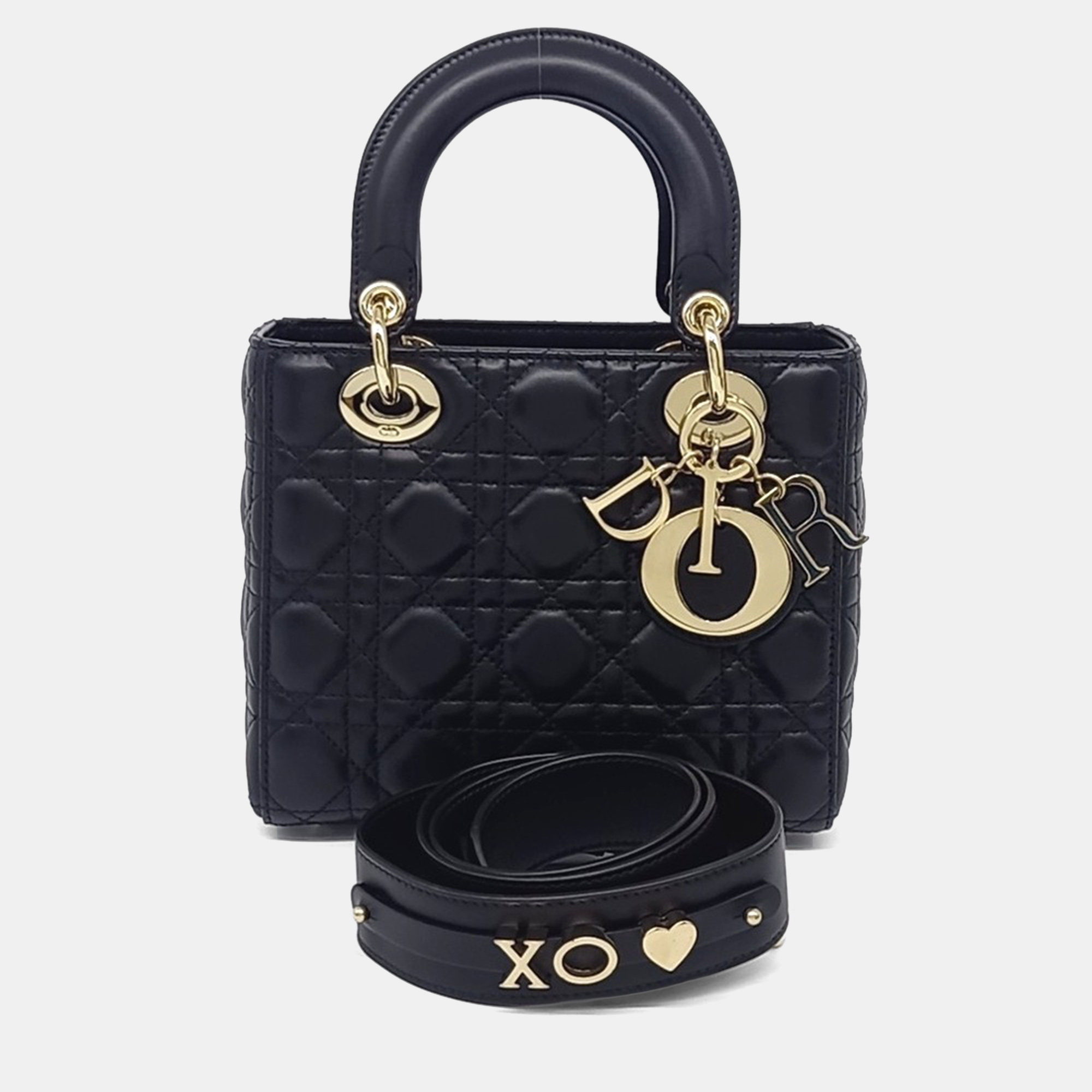 

Dior Black Leather Lady Bag Small