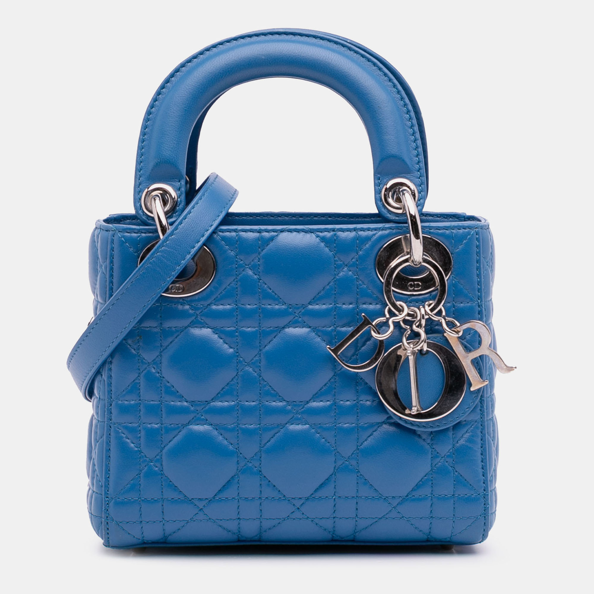 

Dior Blue Mini Lambskin Cannage Lady Dior