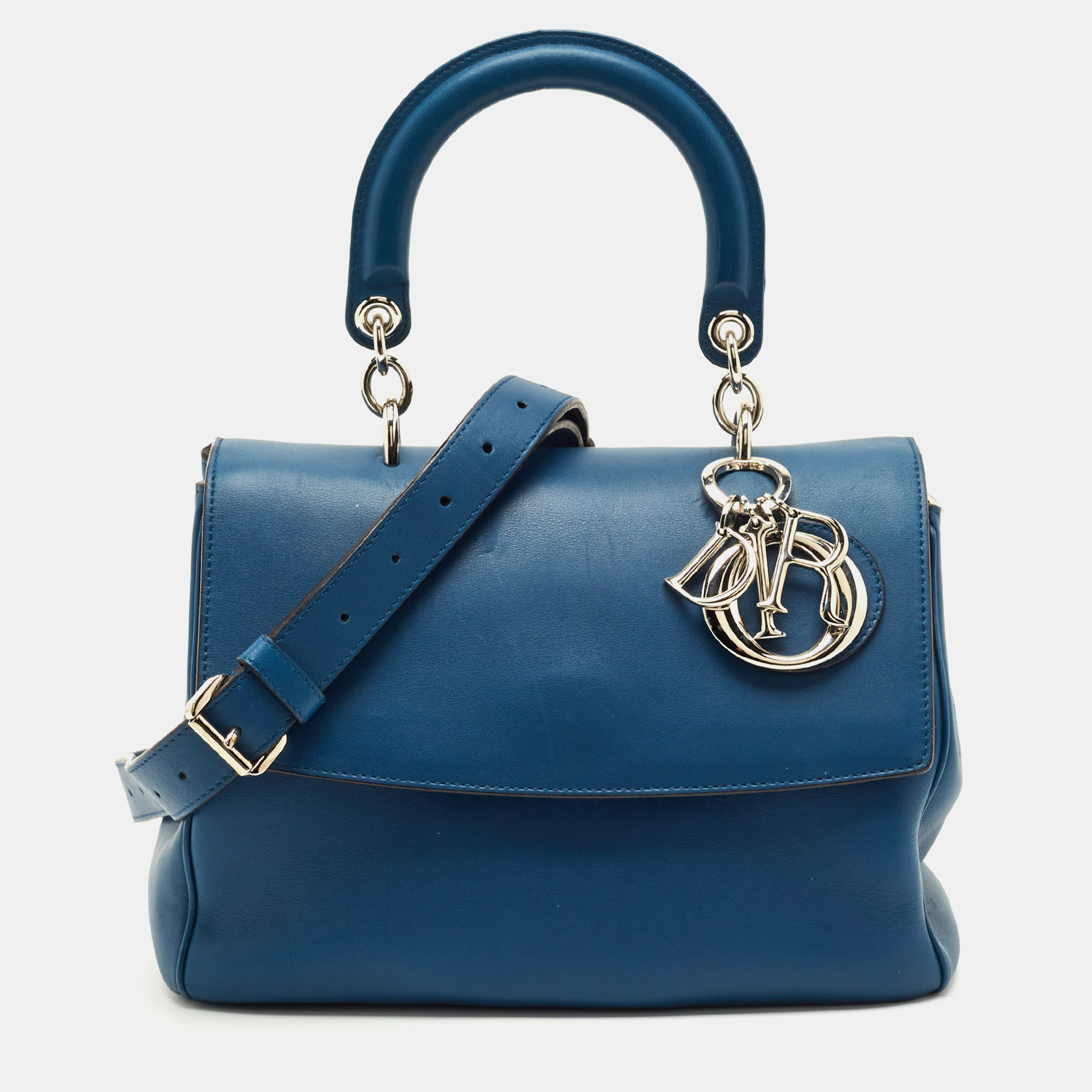 

Dior Blue Leather Small Be Dior Flap Top Handle Bag
