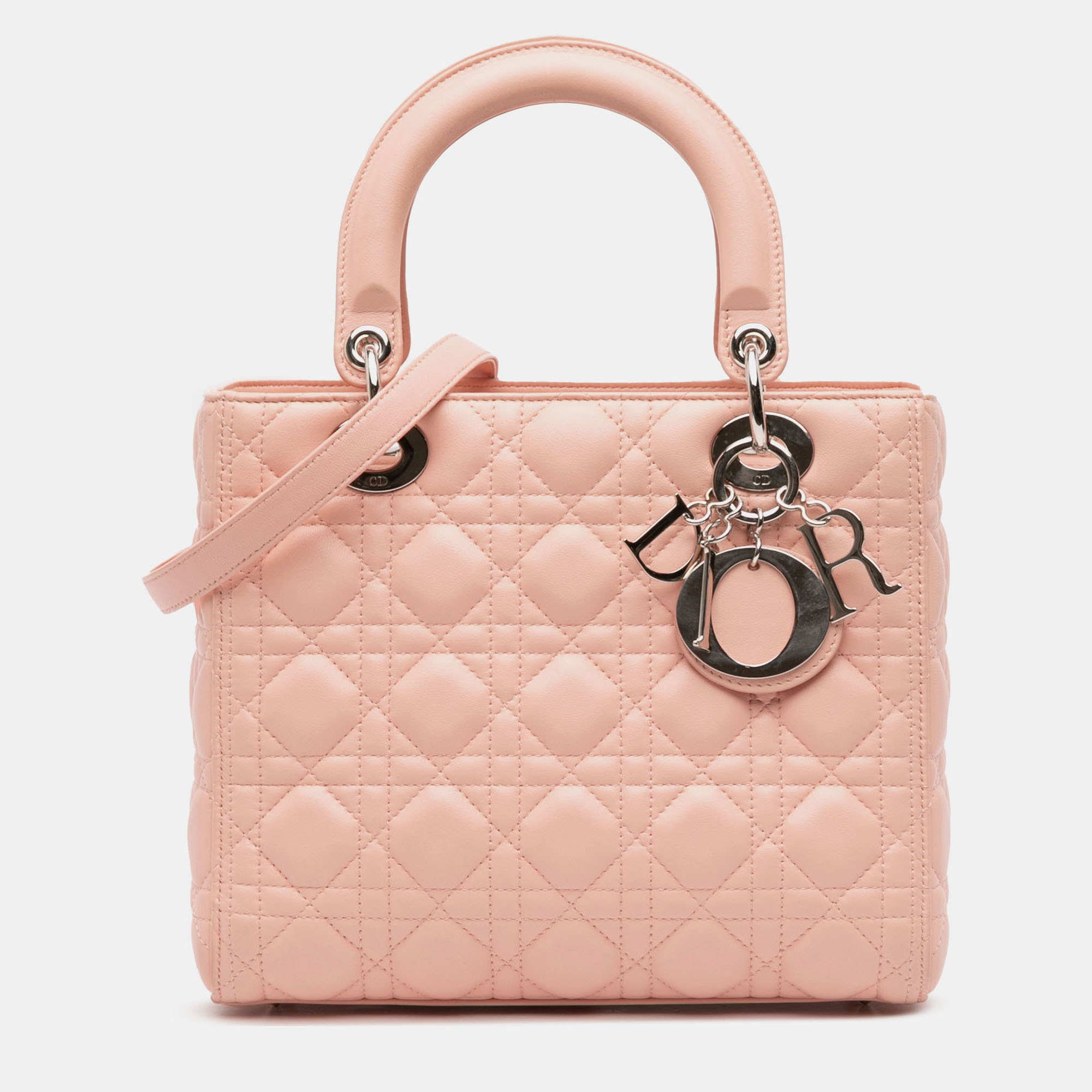 

Dior Pink Medium Lambskin Cannage Lady Dior