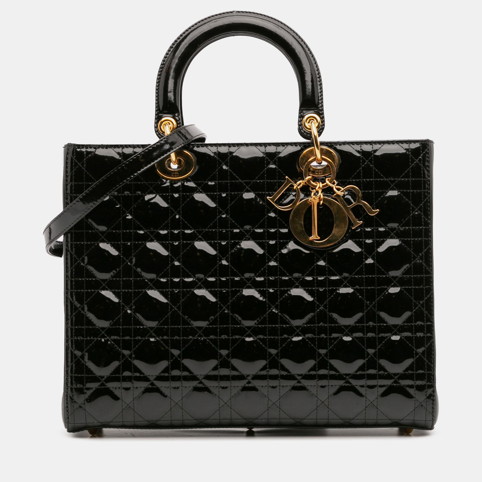 

Dior Black Large Patent Cannage Lady Dior