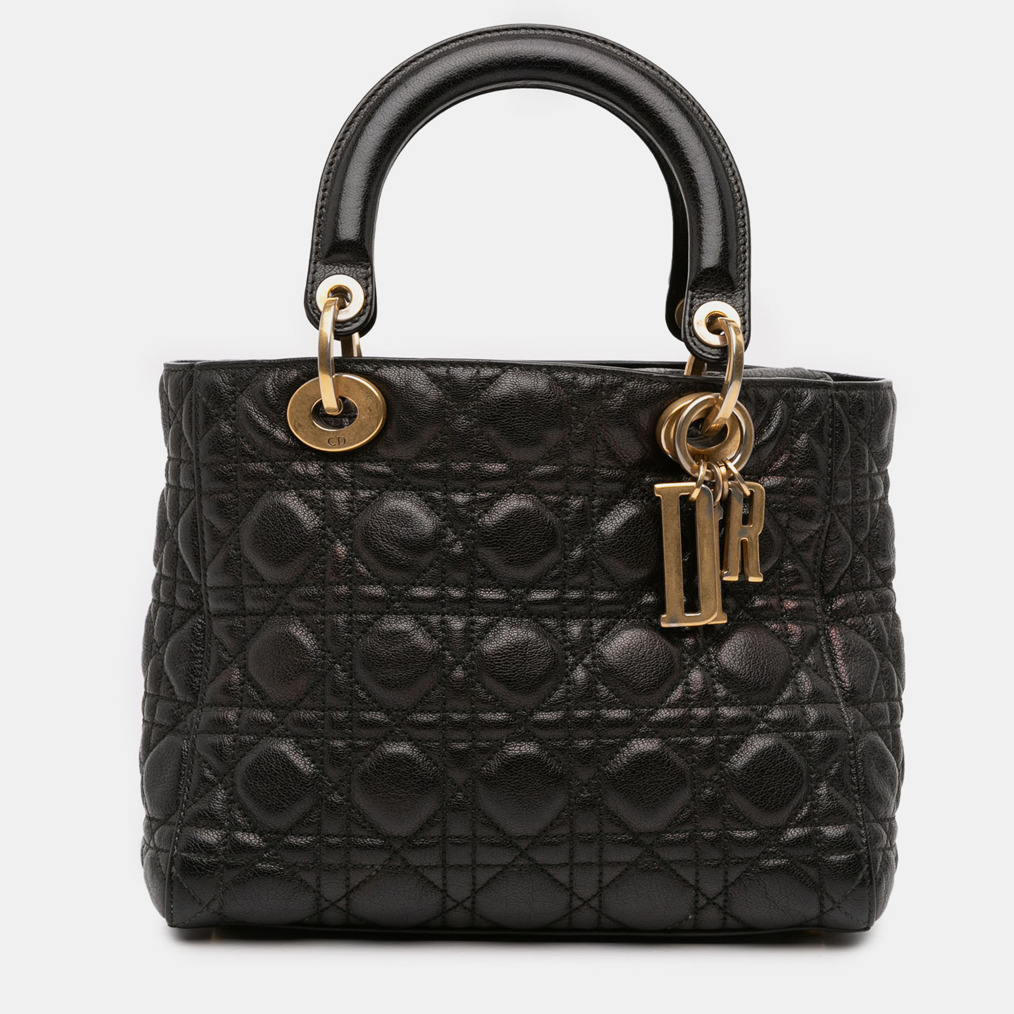 

Dior Black Medium Grained Calfskin Cannage Supple Lady Dior