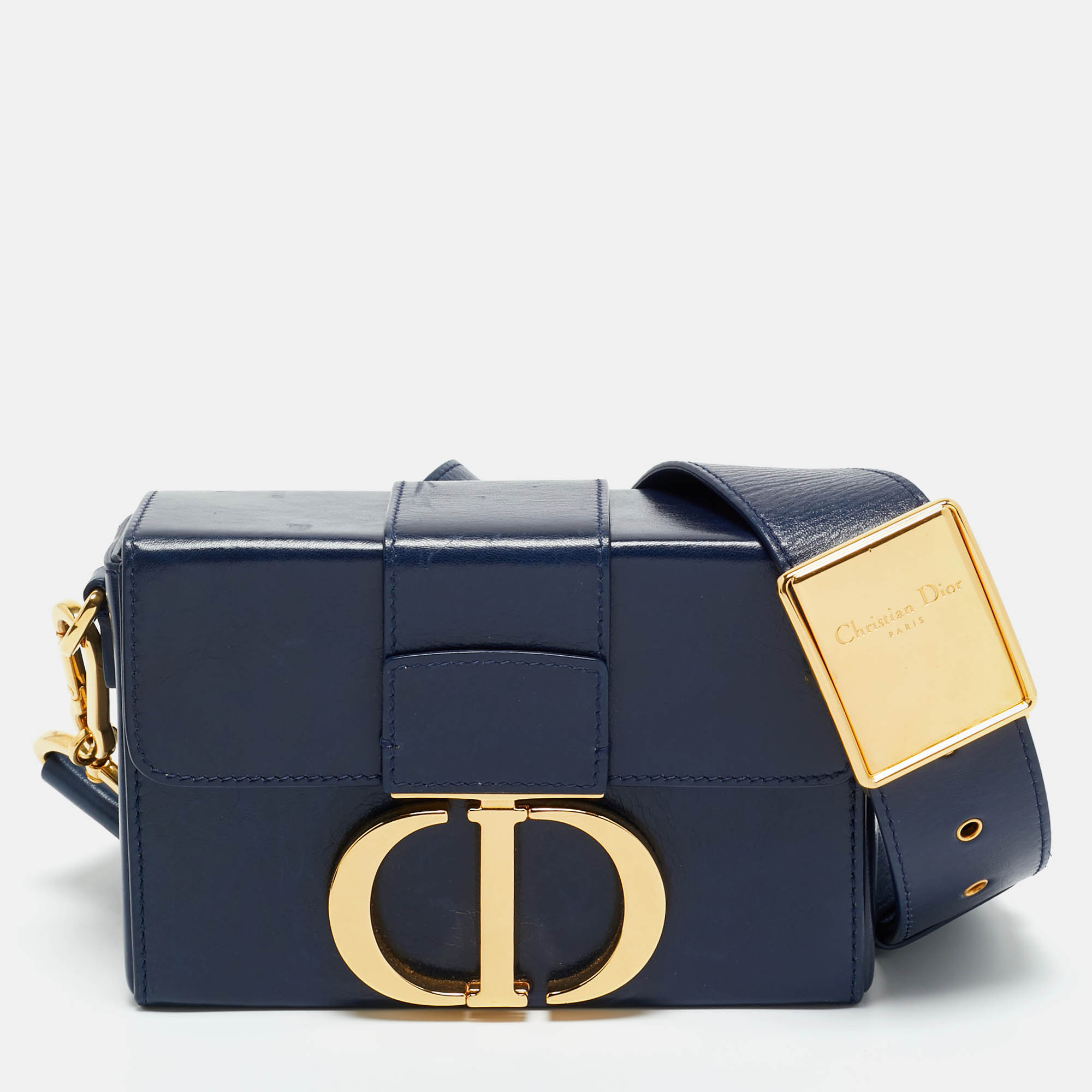 

Dior Navy Blue Leather 30 Montaigne Box Bag