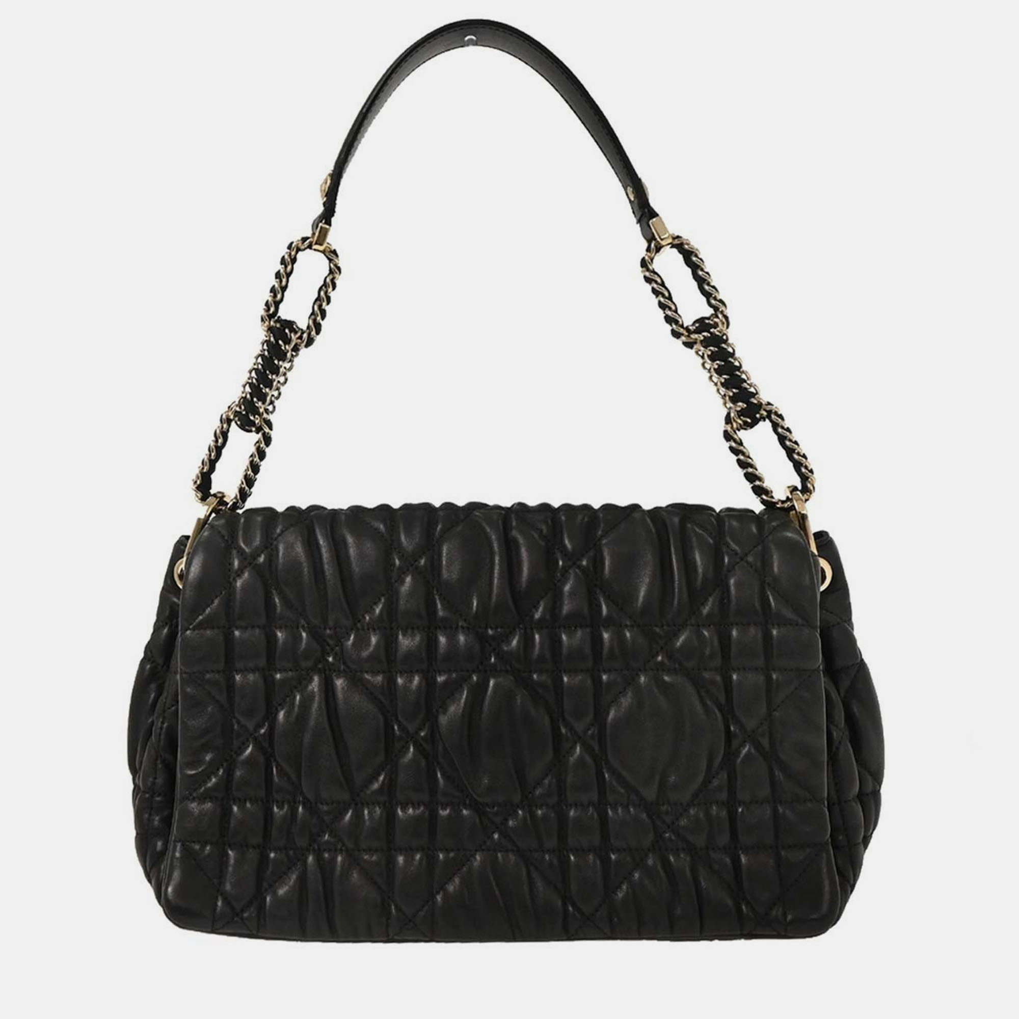 

Christian Dior Black Lambskin Cannage Handbag 15-BO-0160