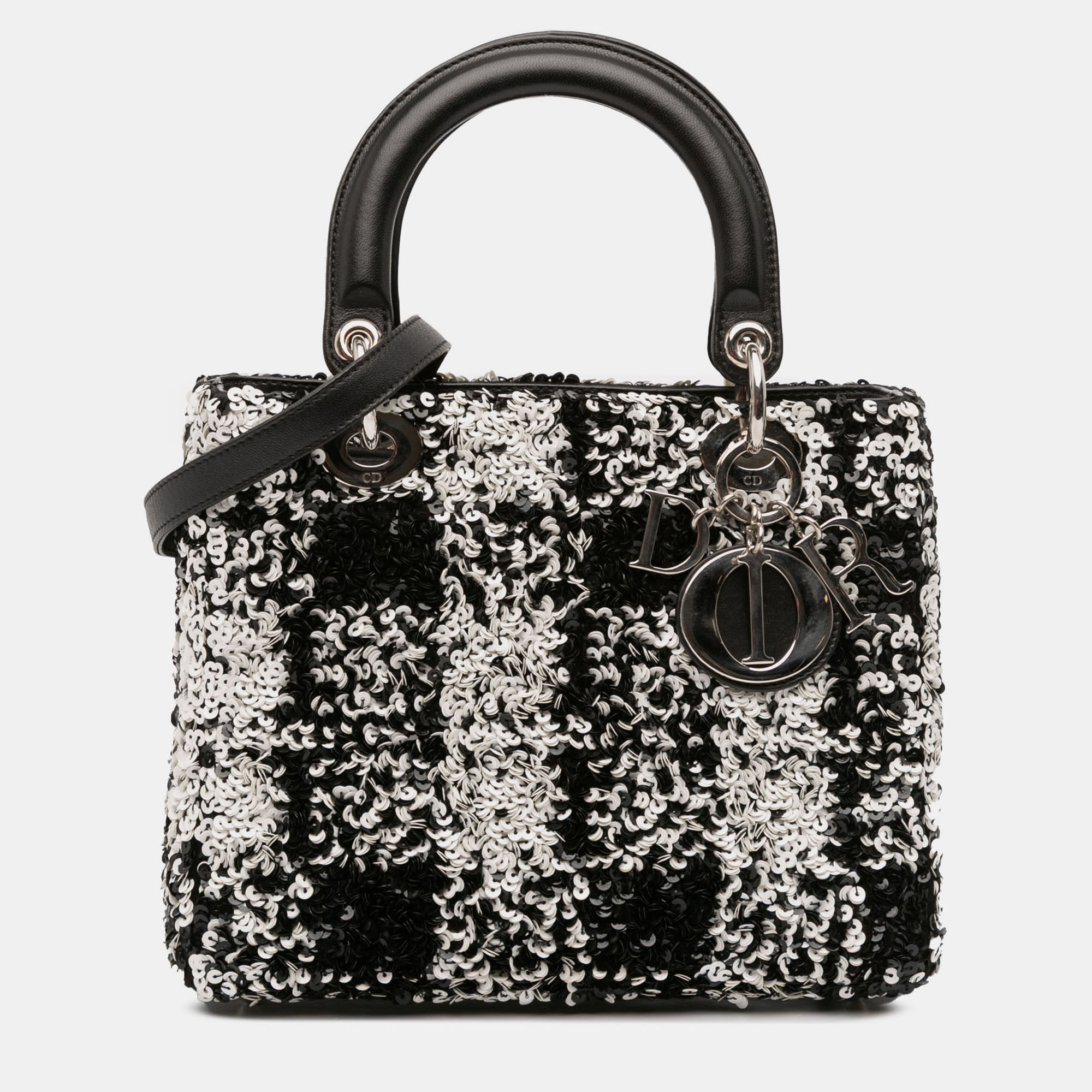 

Dior Black Medium Lambskin Sequin Embellished Lady Dior