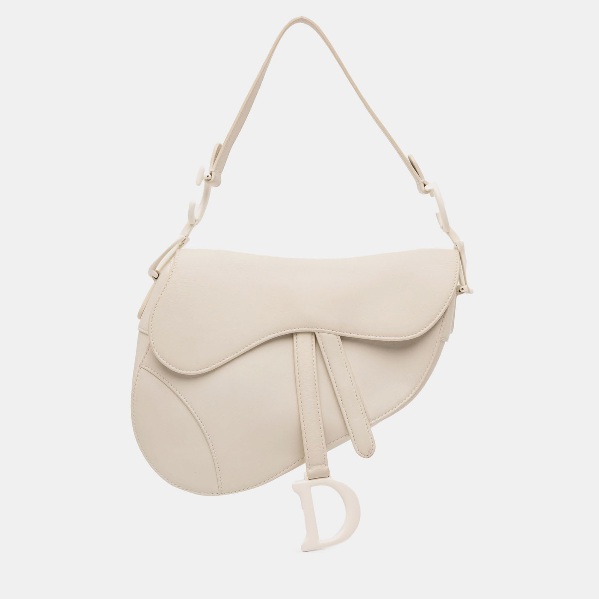 

Dior White Ultra Matte Calfskin Saddle Bag