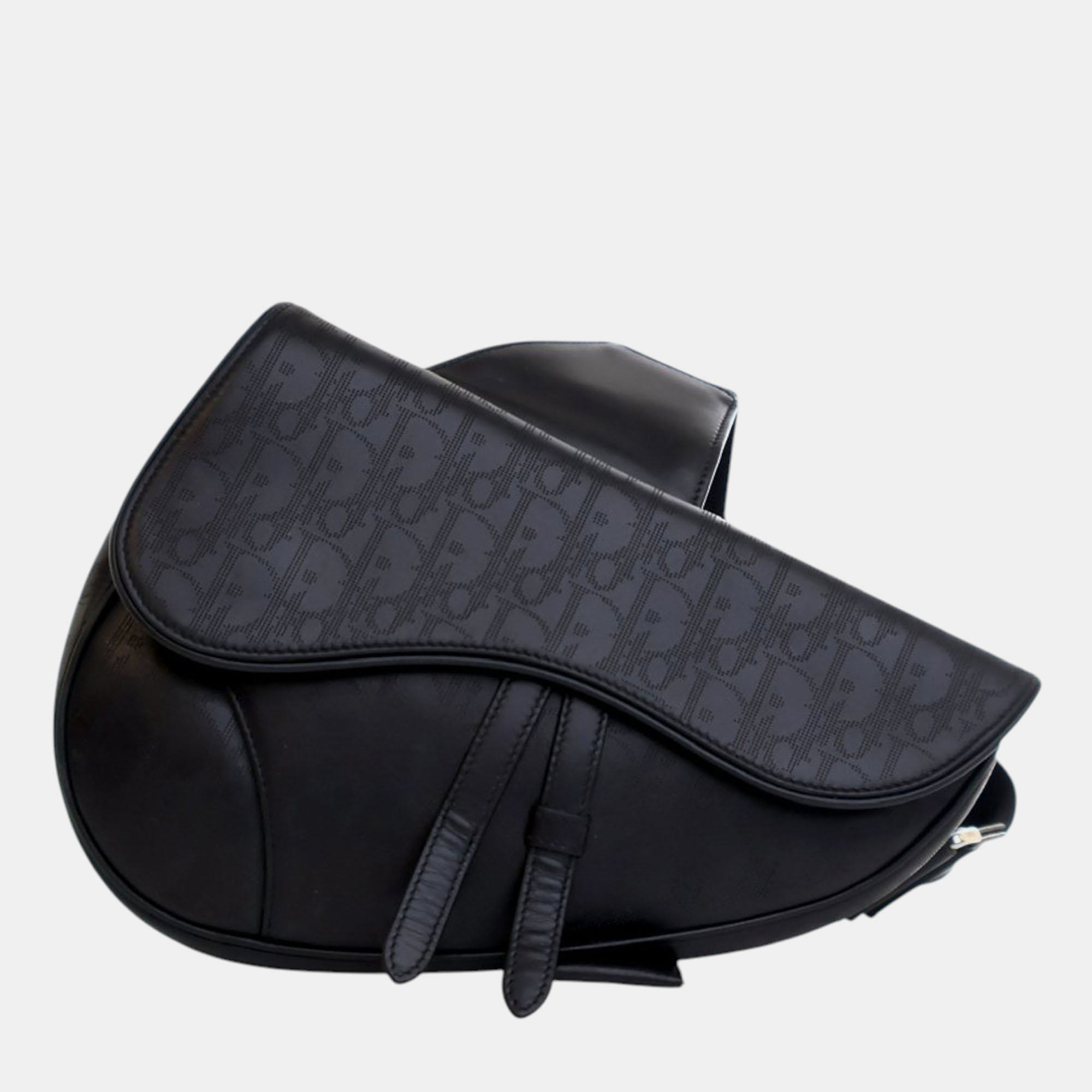 

Dior Black Oblique Perforated Calfskin Galaxy Saddle Bag