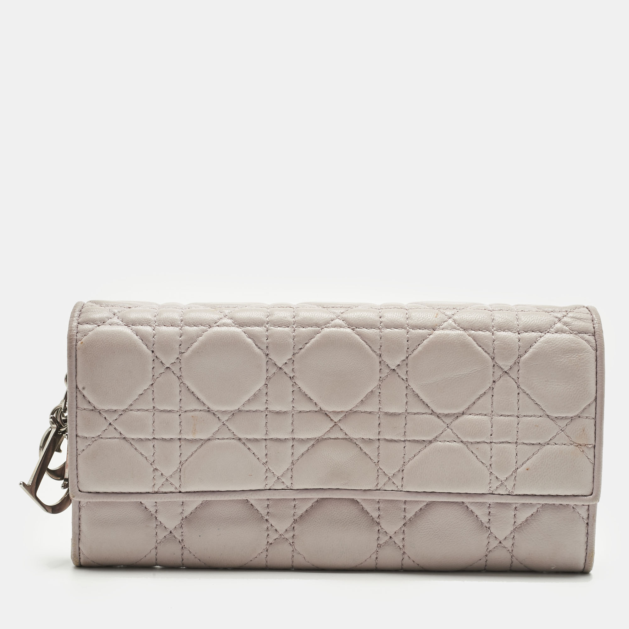 

Dior Light Pink Cannage Leather Lady Dior Rendezvous Wallet on Chain