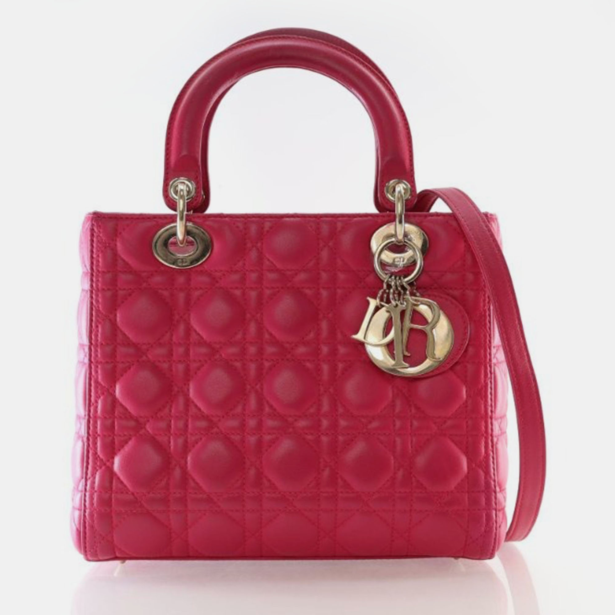 

Dior Medium Lambskin Lady Dior, Red